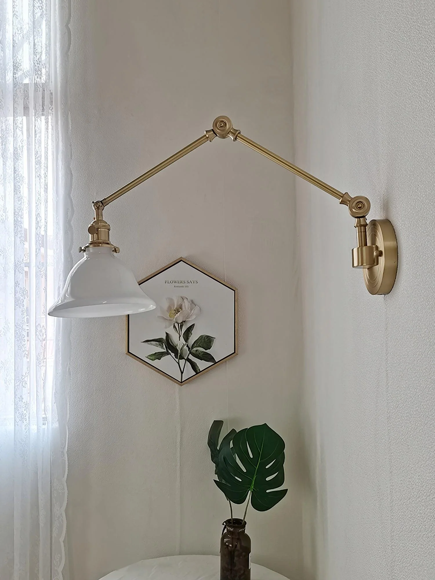 Straun Industrial Brass Wall Light - Image 6