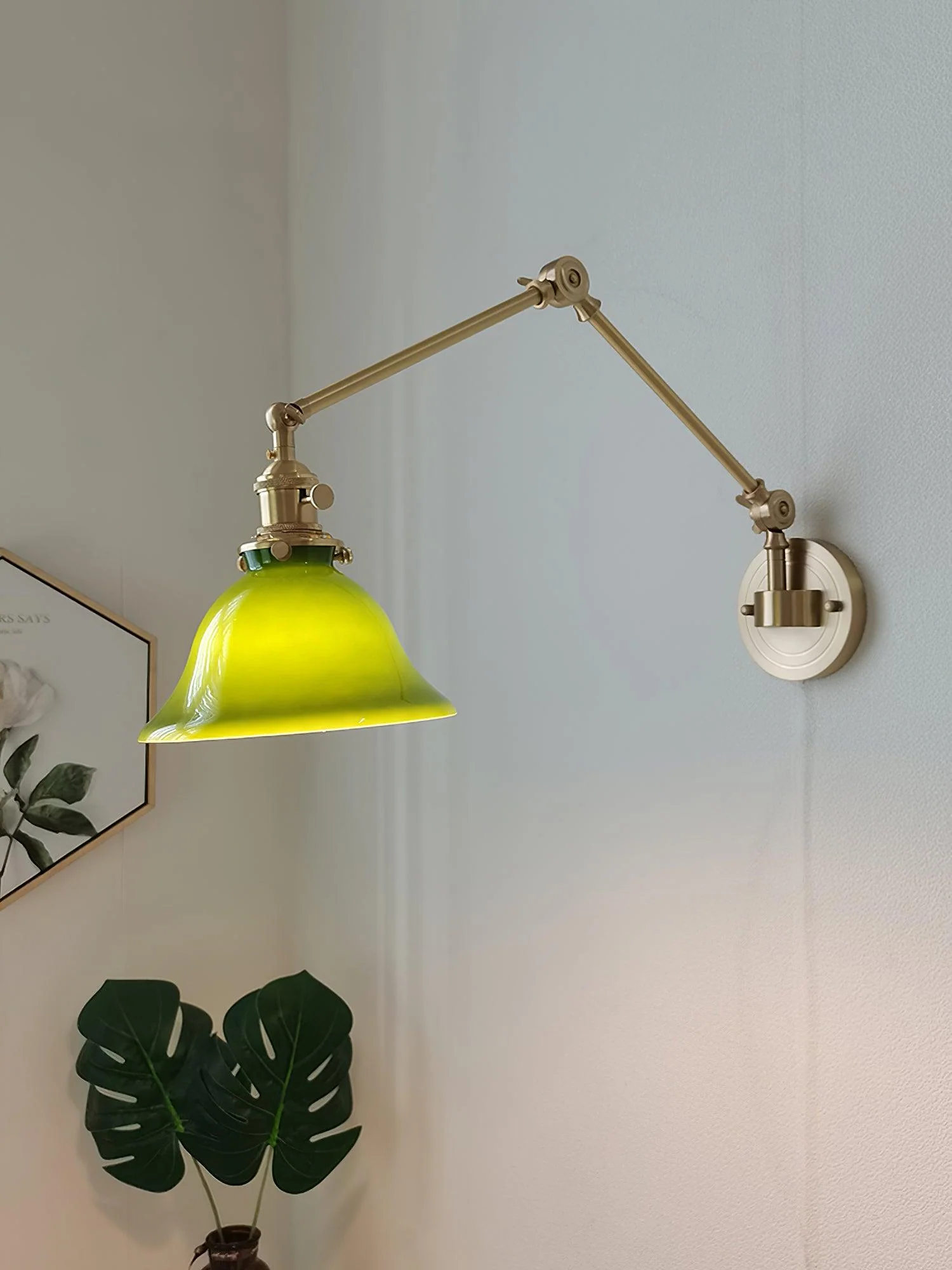 Straun Industrial Brass Wall Light - Image 7