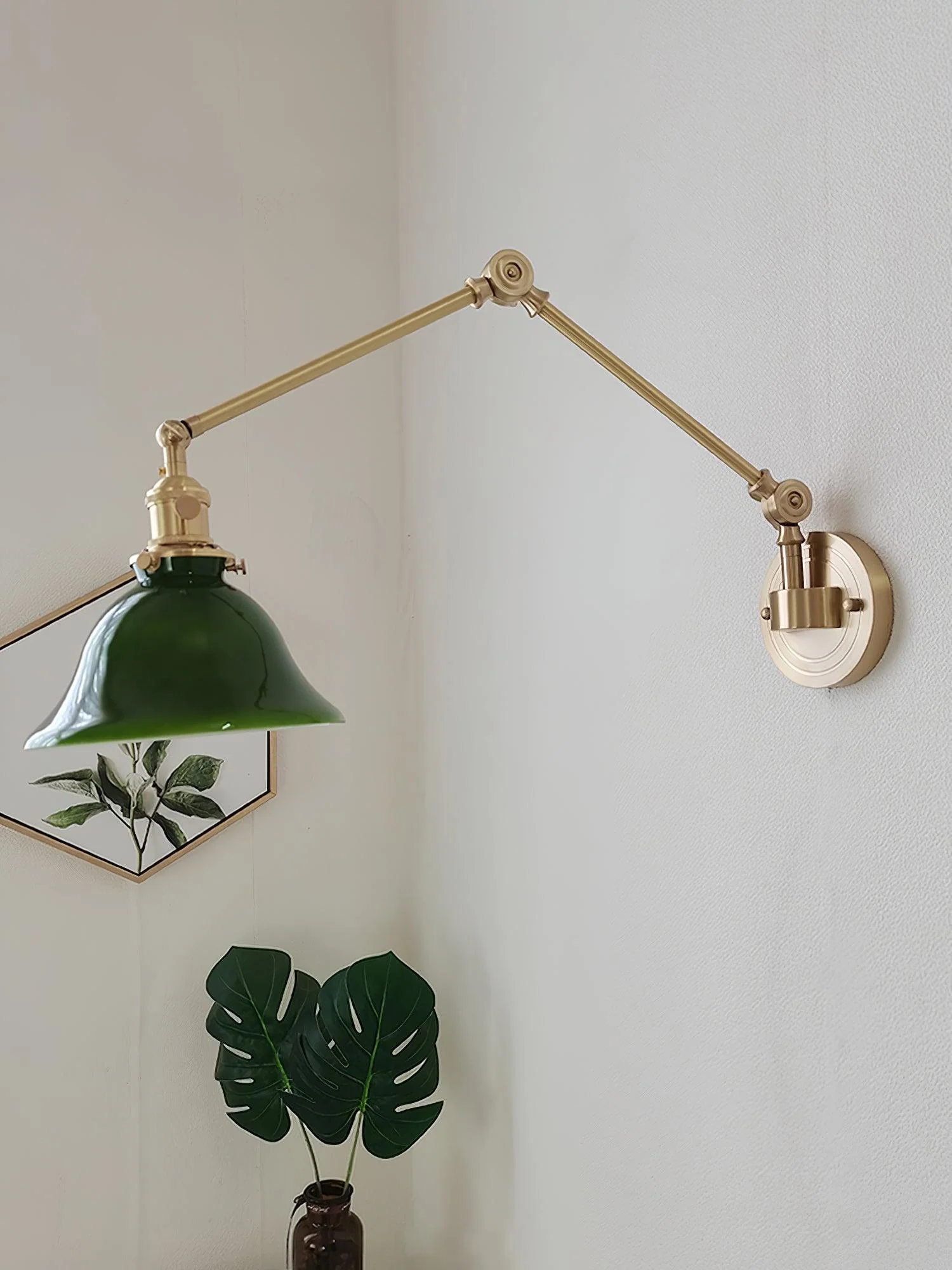 Straun Industrial Brass Wall Light - Image 8