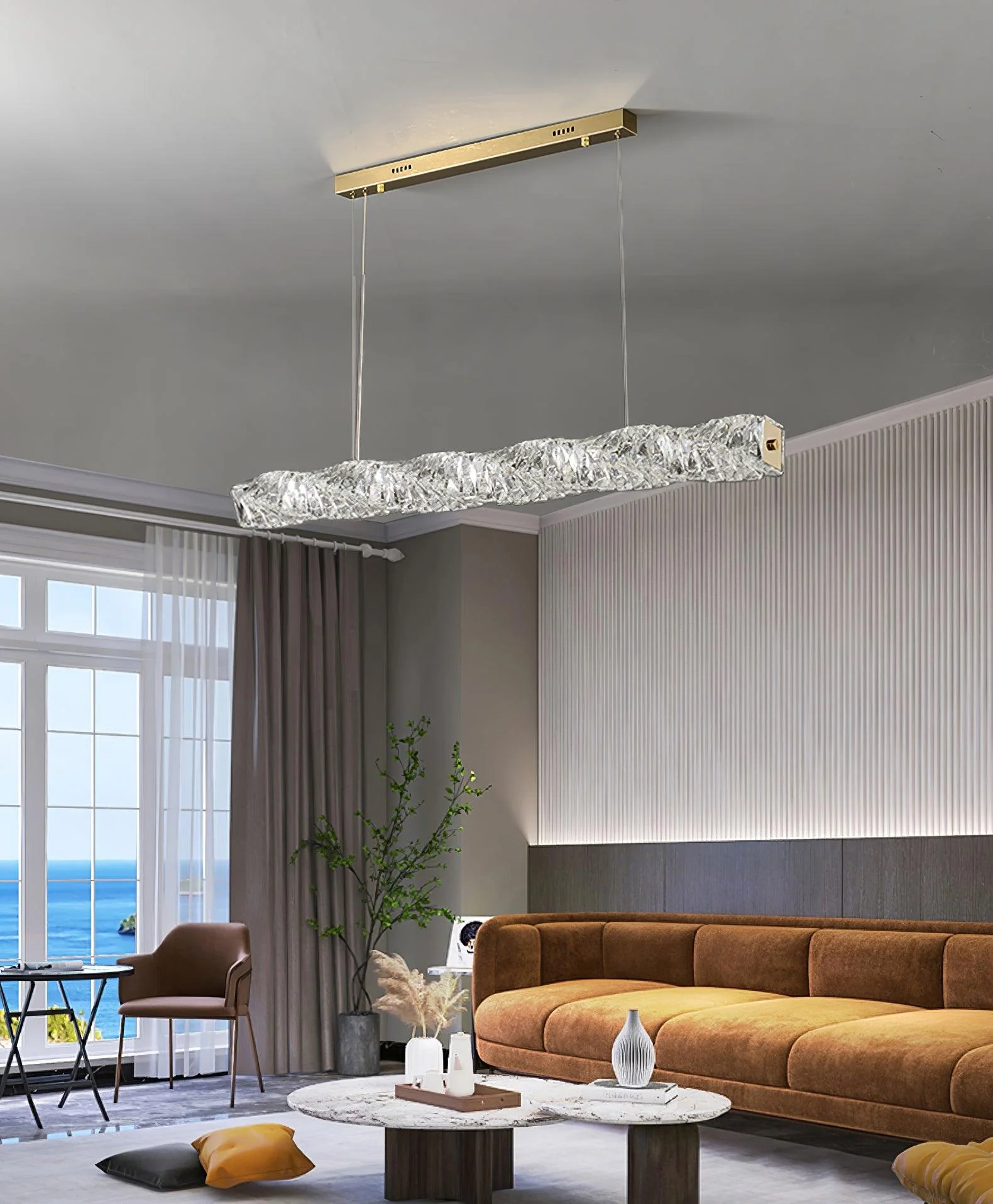 Stream Long Crystal Pendant Lamp - Image 20