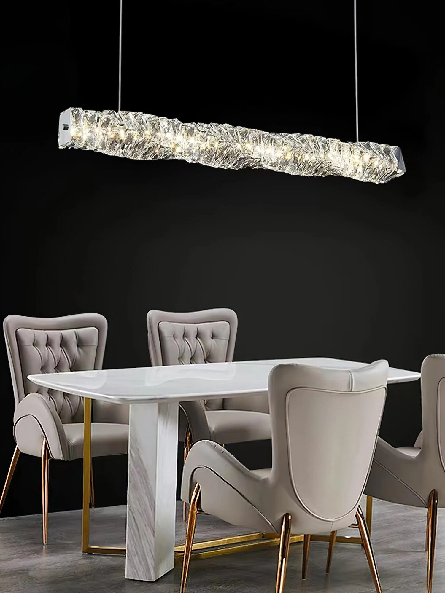 Stream Long Crystal Pendant Lamp - Image 26
