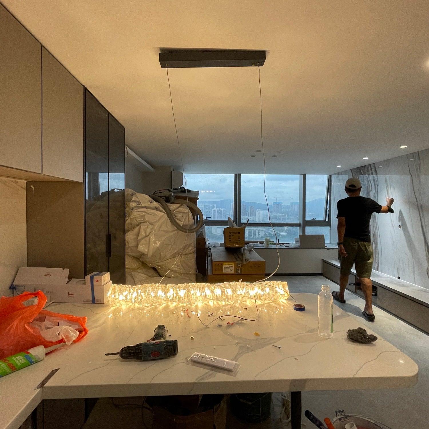 Stream Long Crystal Pendant Lamp - Image 33