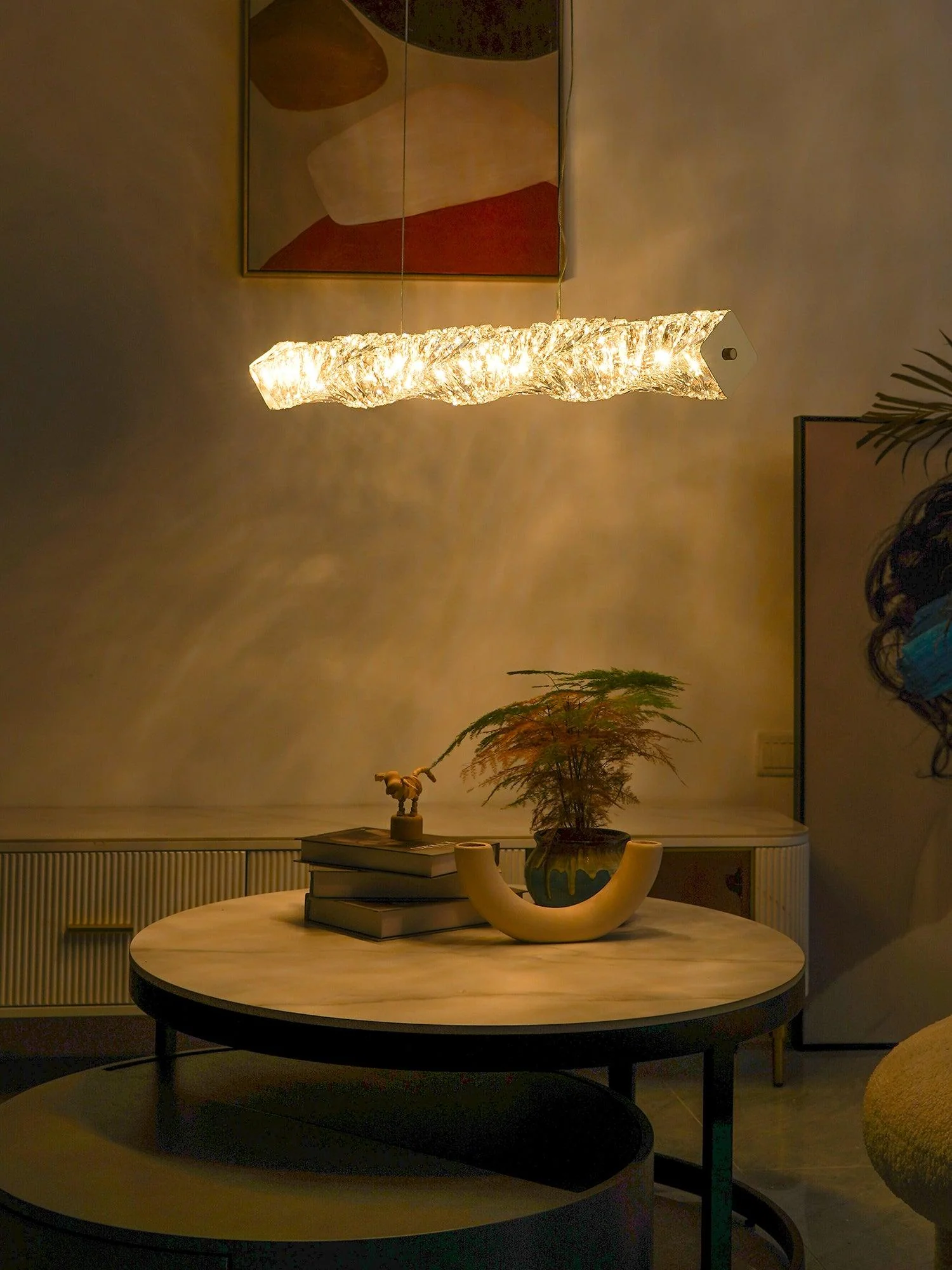 Stream Long Crystal Pendant Lamp - Image 45