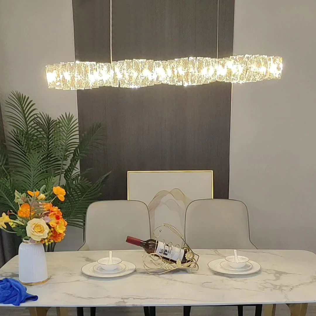 Stream Long Crystal Pendant Lamp - Image 52