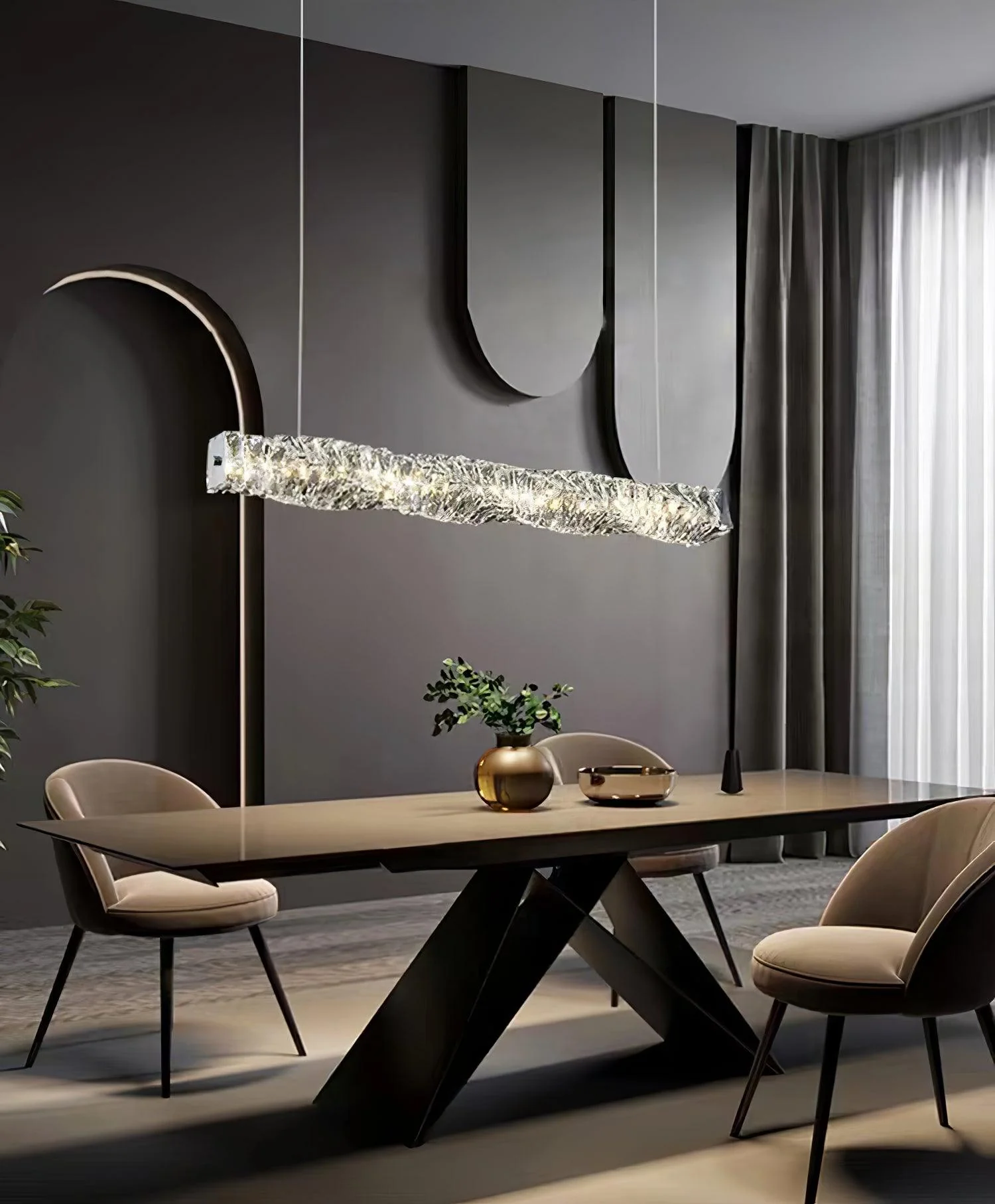 Stream Long Crystal Pendant Lamp - Image 8
