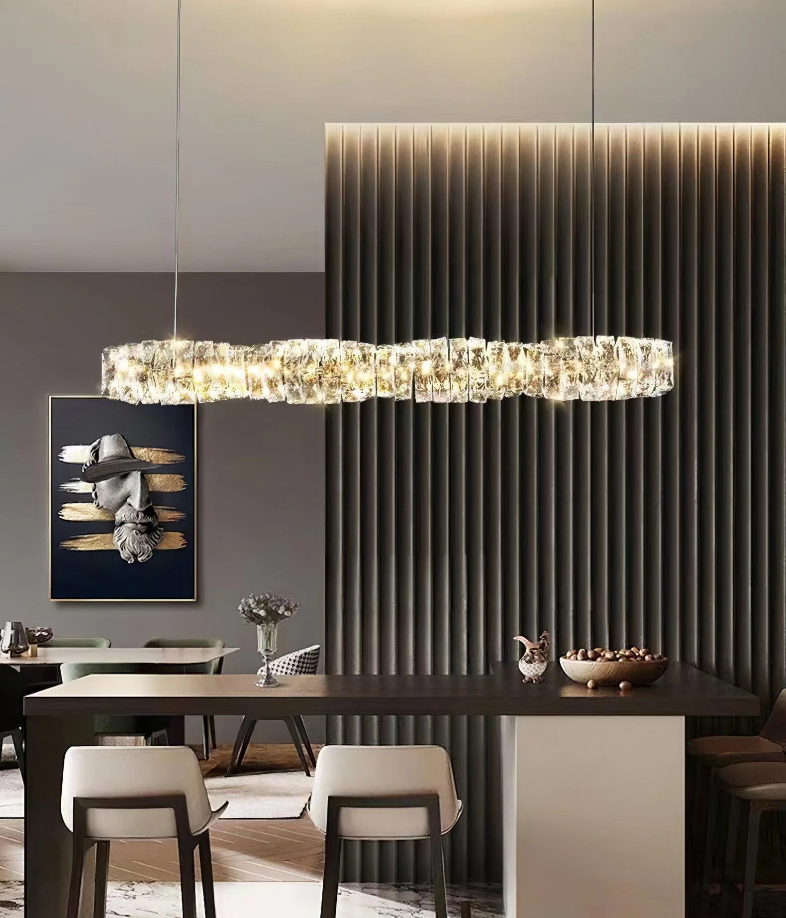 Stream Long Crystal Pendant Lamp - Image 9