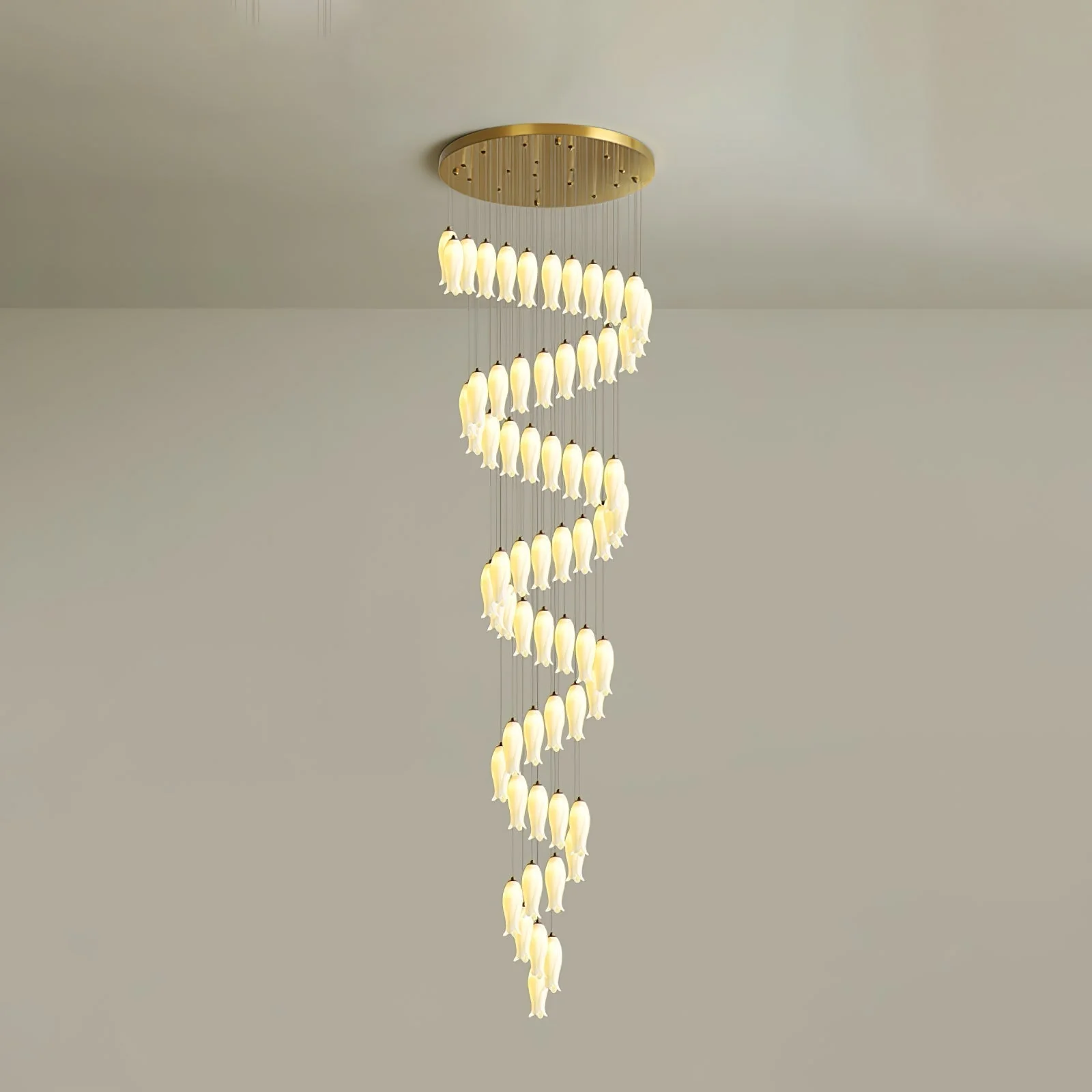 Sylirion Alabaster Brass Chandelier - Image 15