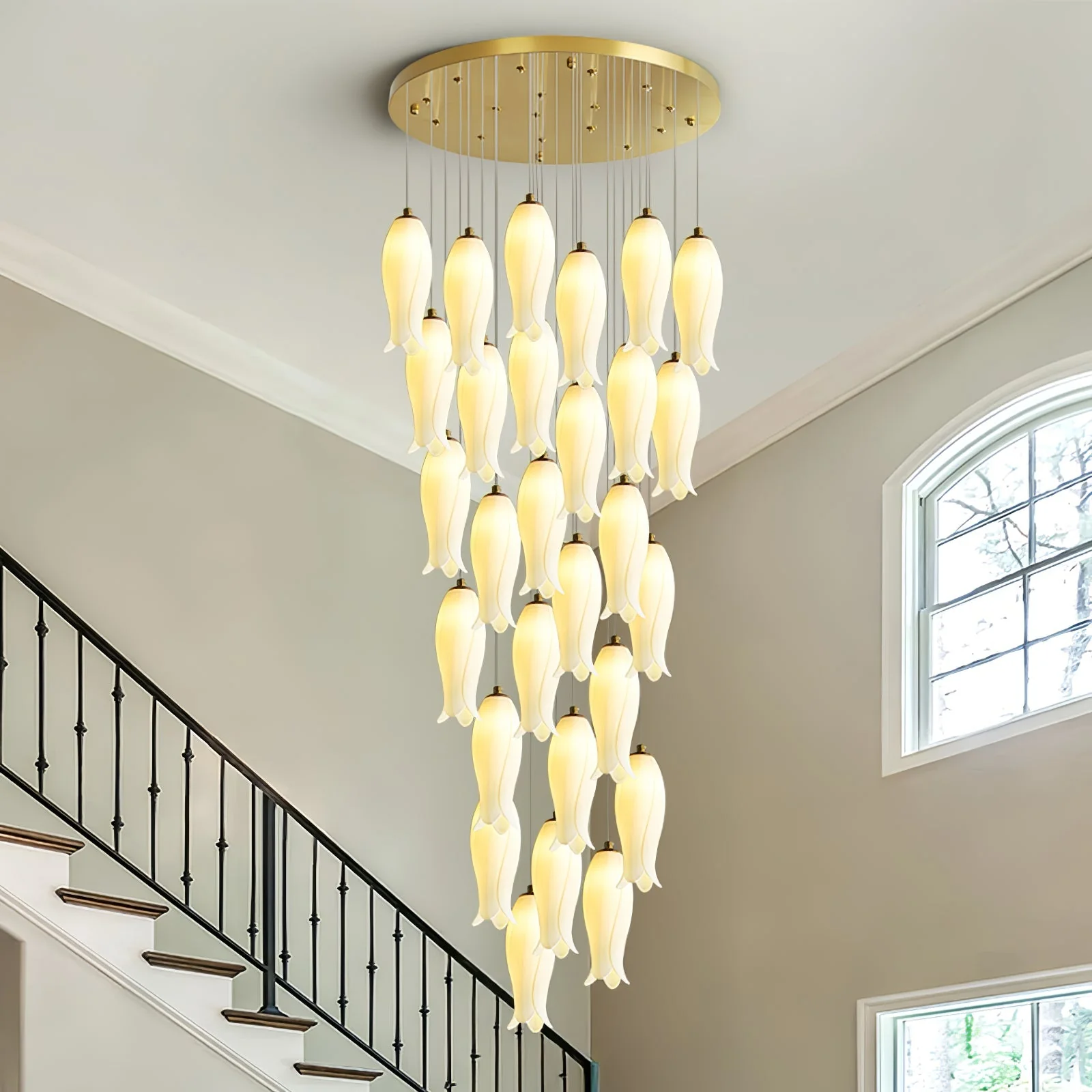 Sylirion Alabaster Brass Chandelier - Image 16