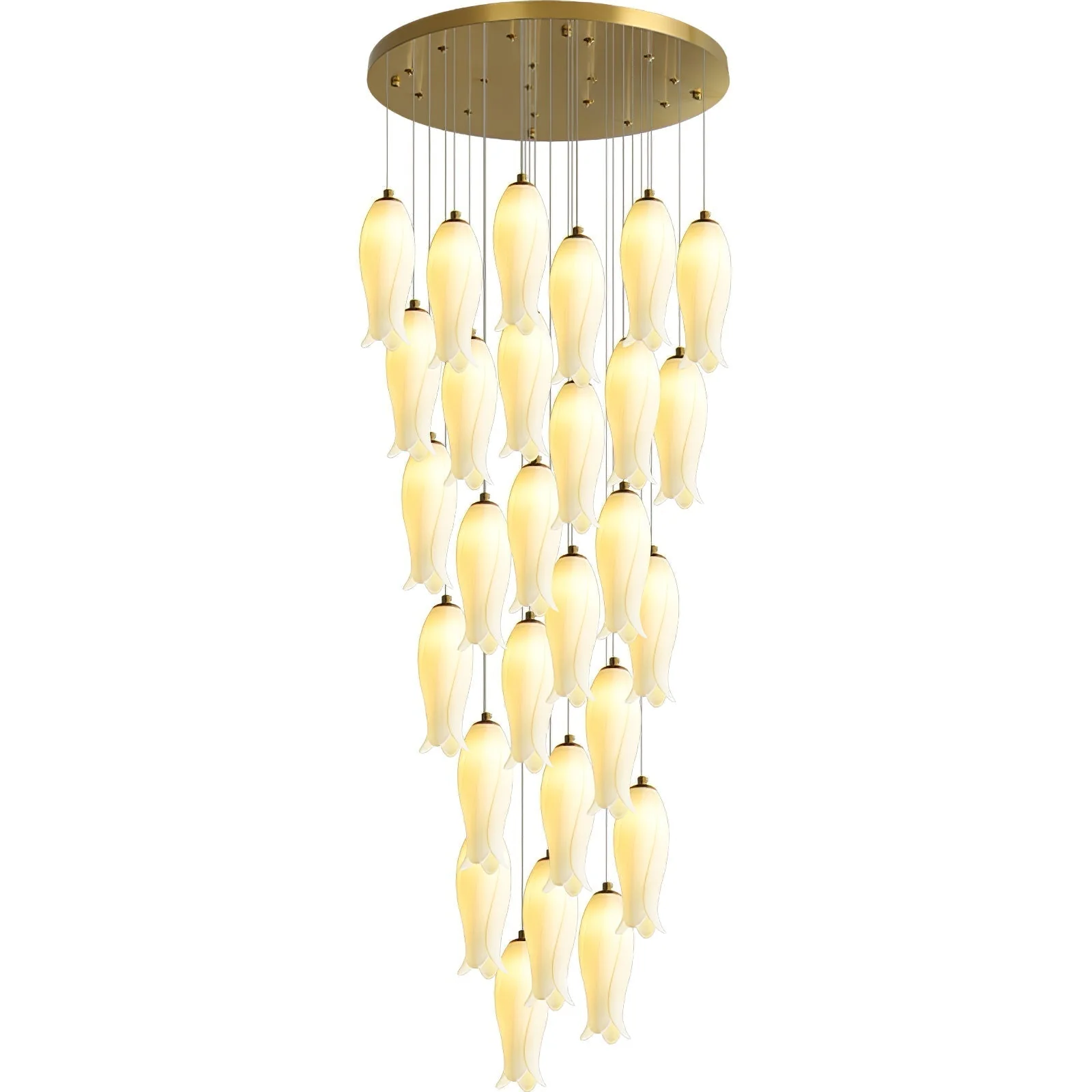 Sylirion Alabaster Brass Chandelier - Image 19