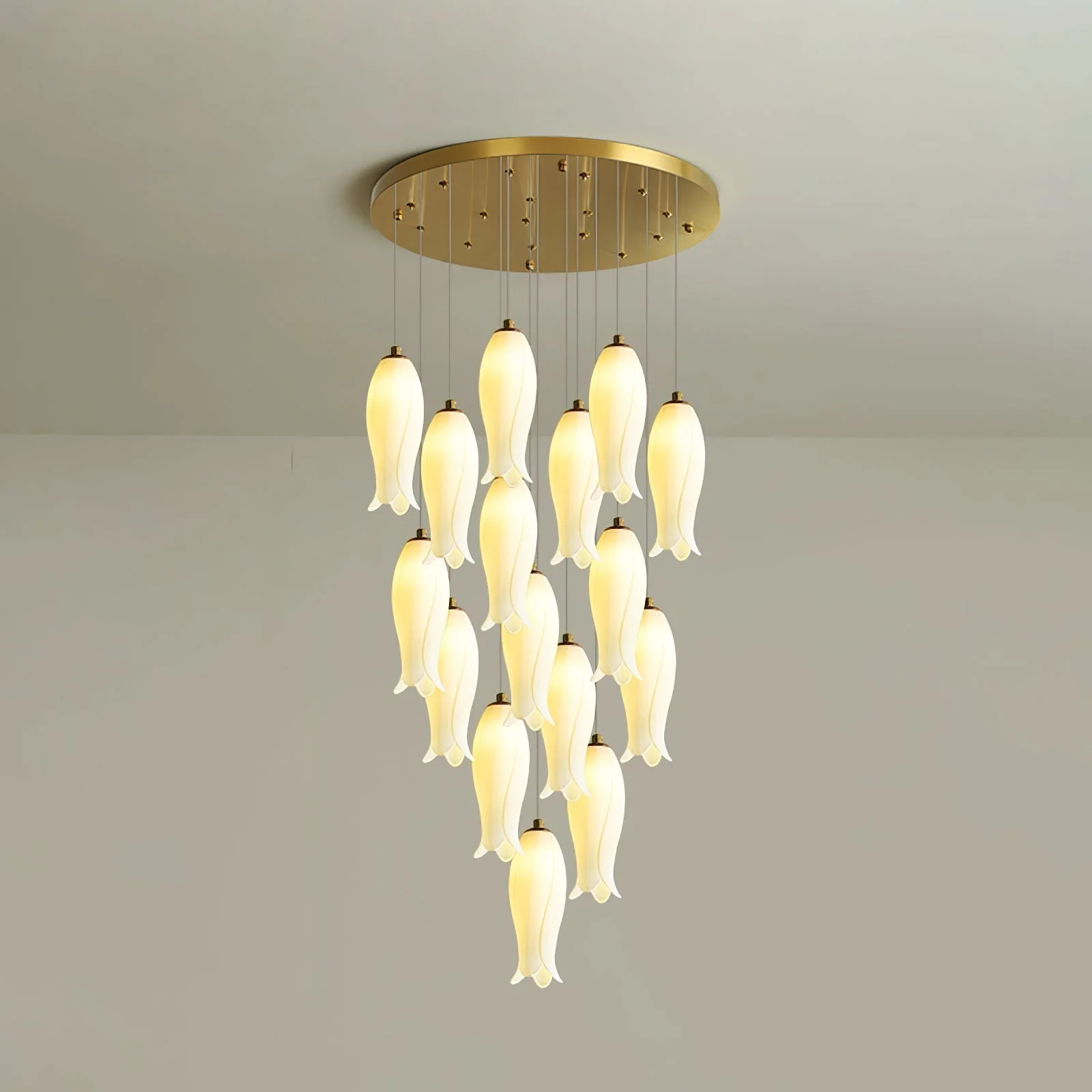 Sylirion Alabaster Brass Chandelier - Image 2