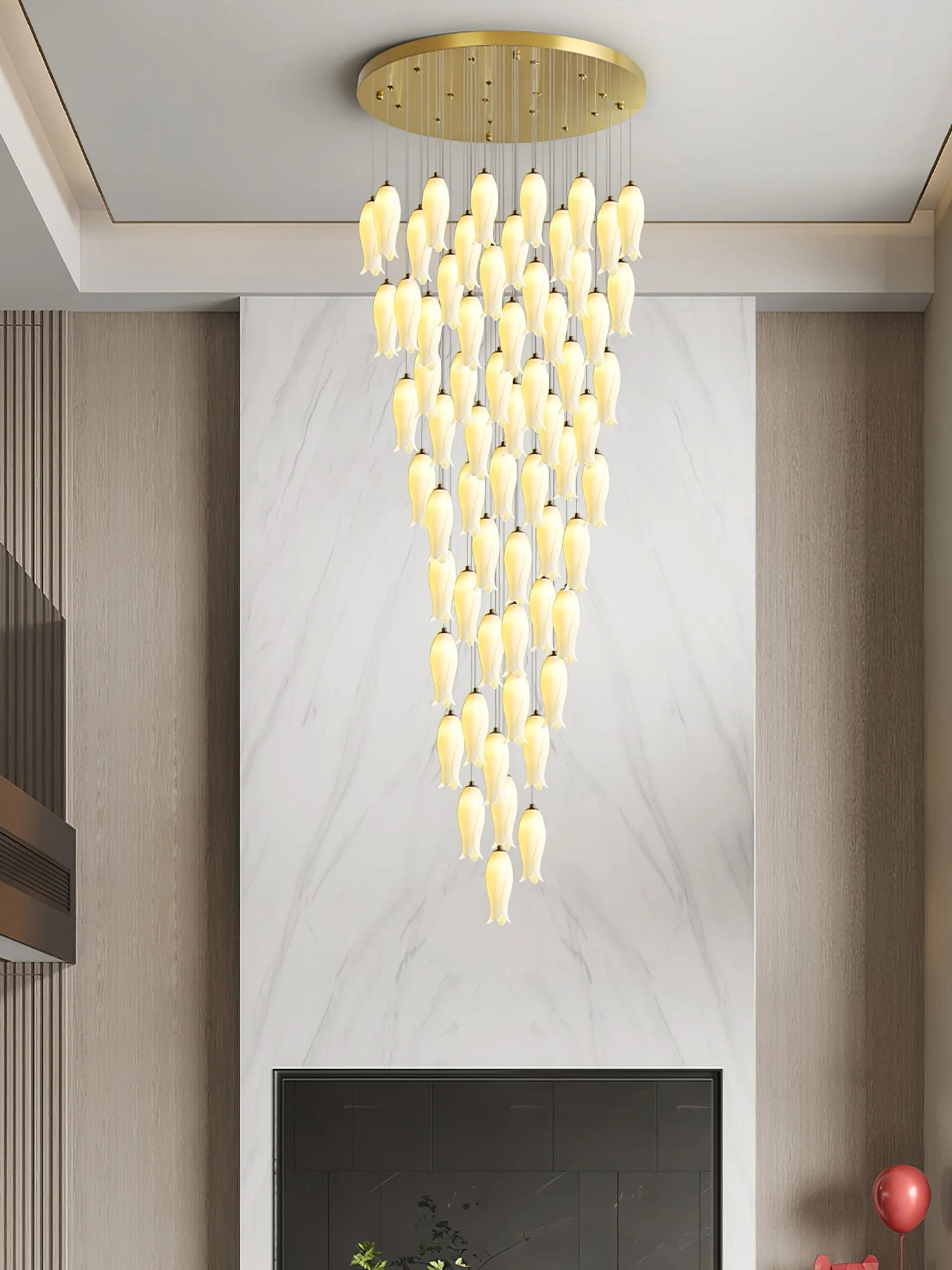 Sylirion Alabaster Brass Chandelier - Image 23