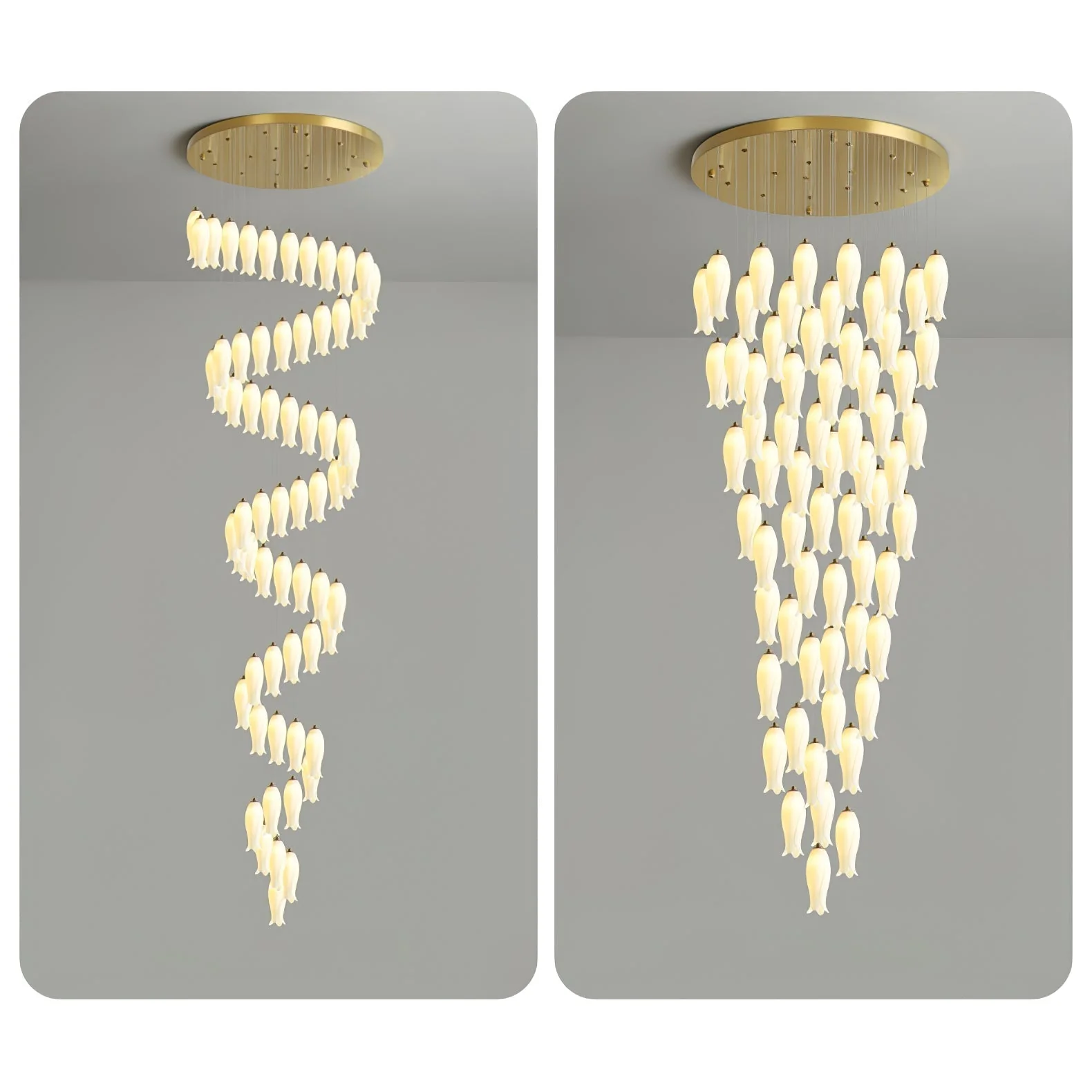 Sylirion Alabaster Brass Chandelier - Image 25