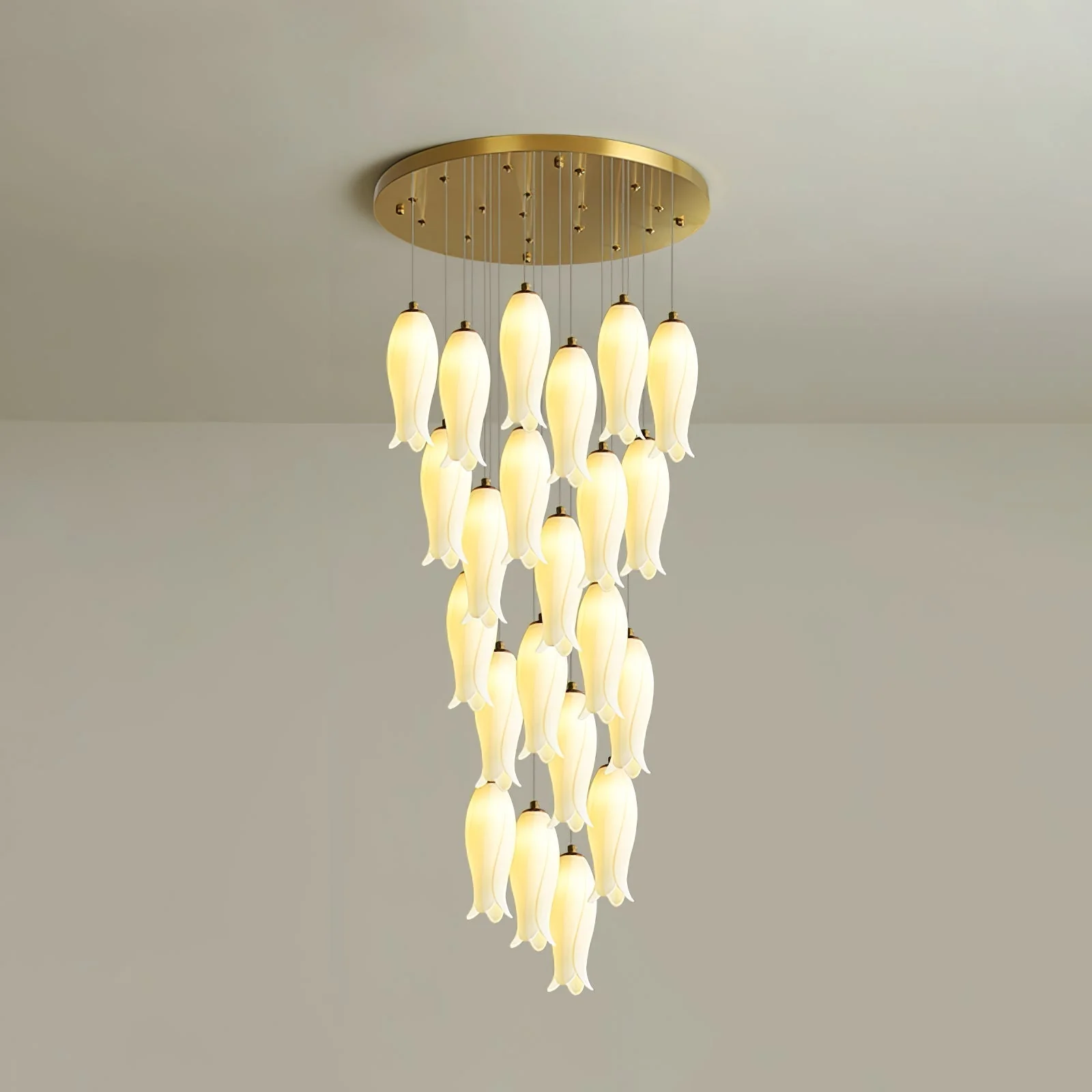 Sylirion Alabaster Brass Chandelier - Image 3