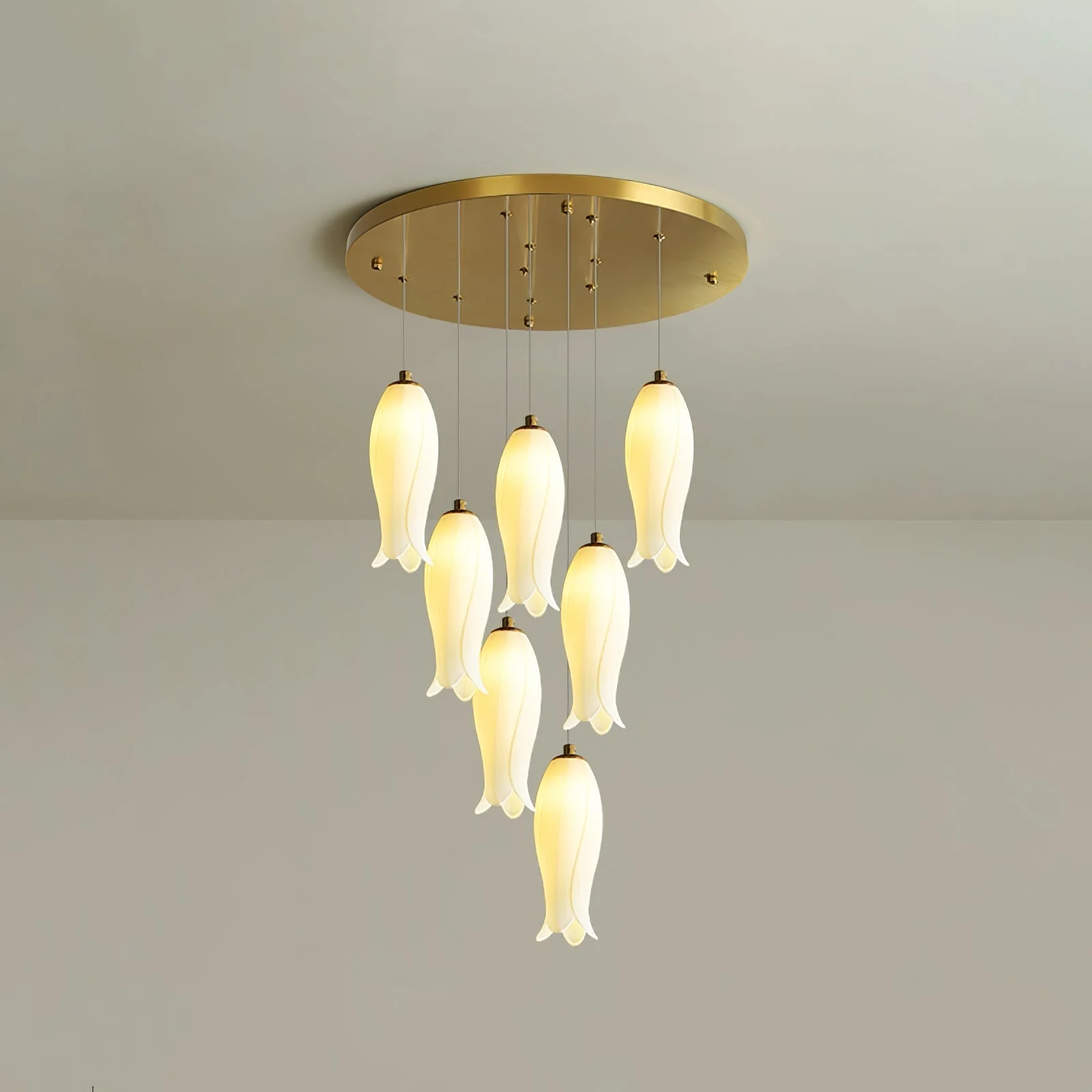 Sylirion Alabaster Brass Chandelier - Image 31