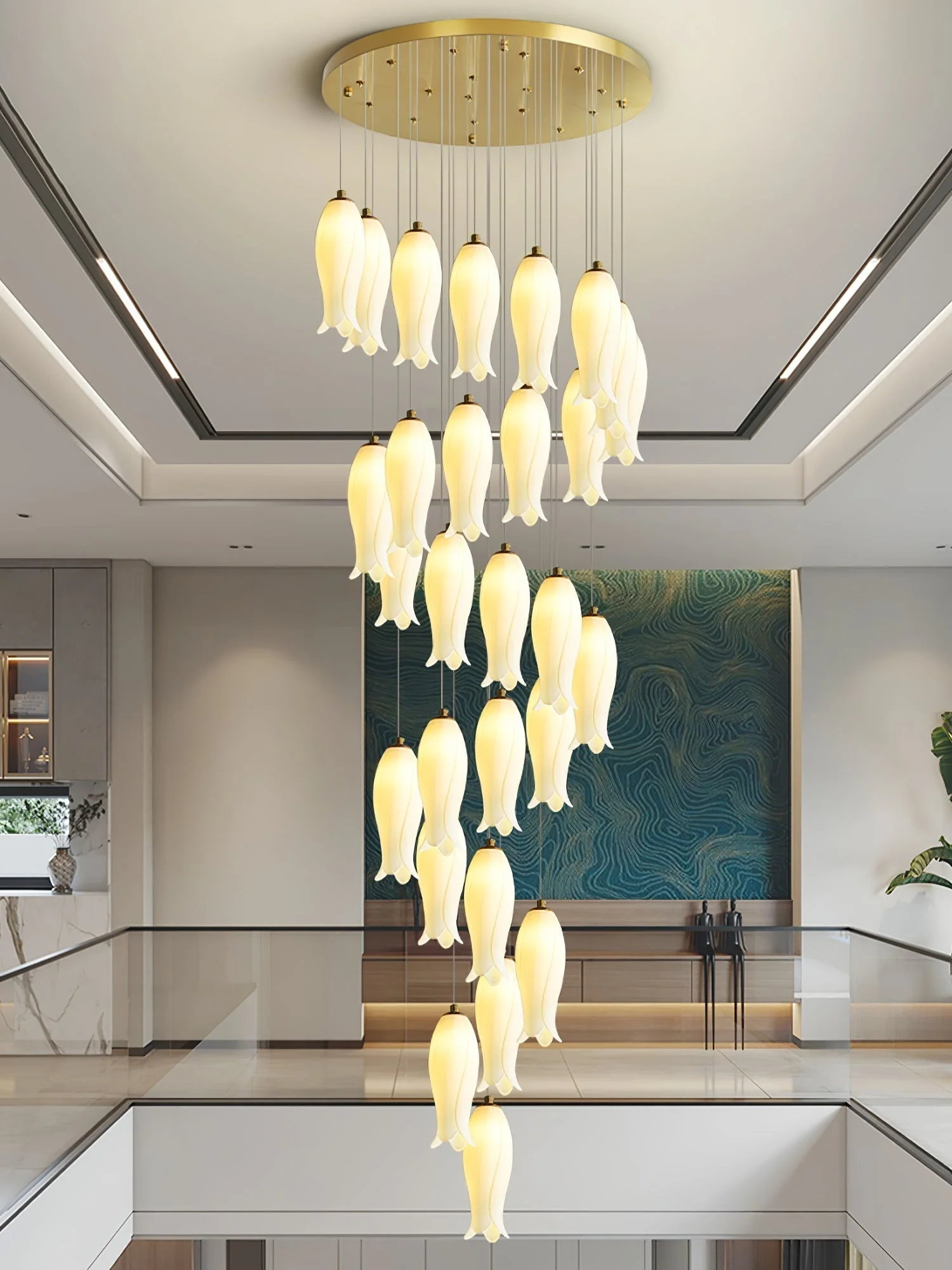 Sylirion Alabaster Brass Chandelier - Image 34