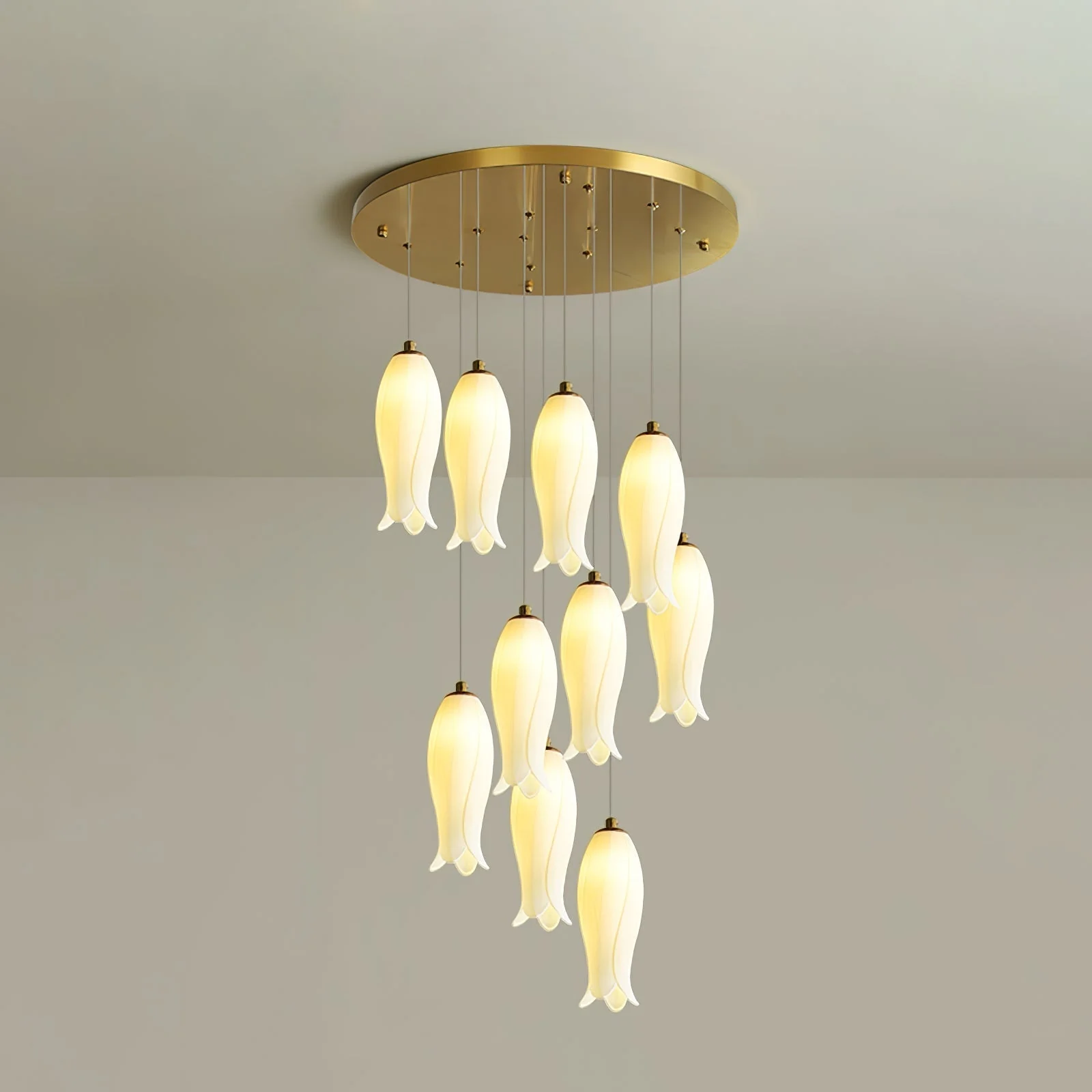 Sylirion Alabaster Brass Chandelier - Image 35