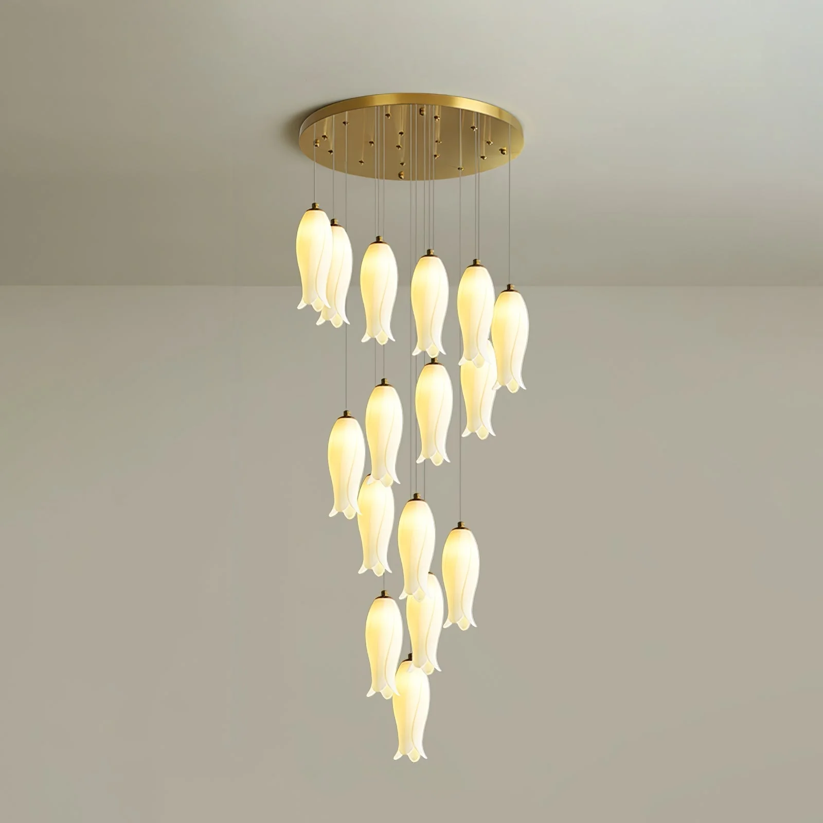 Sylirion Alabaster Brass Chandelier - Image 37
