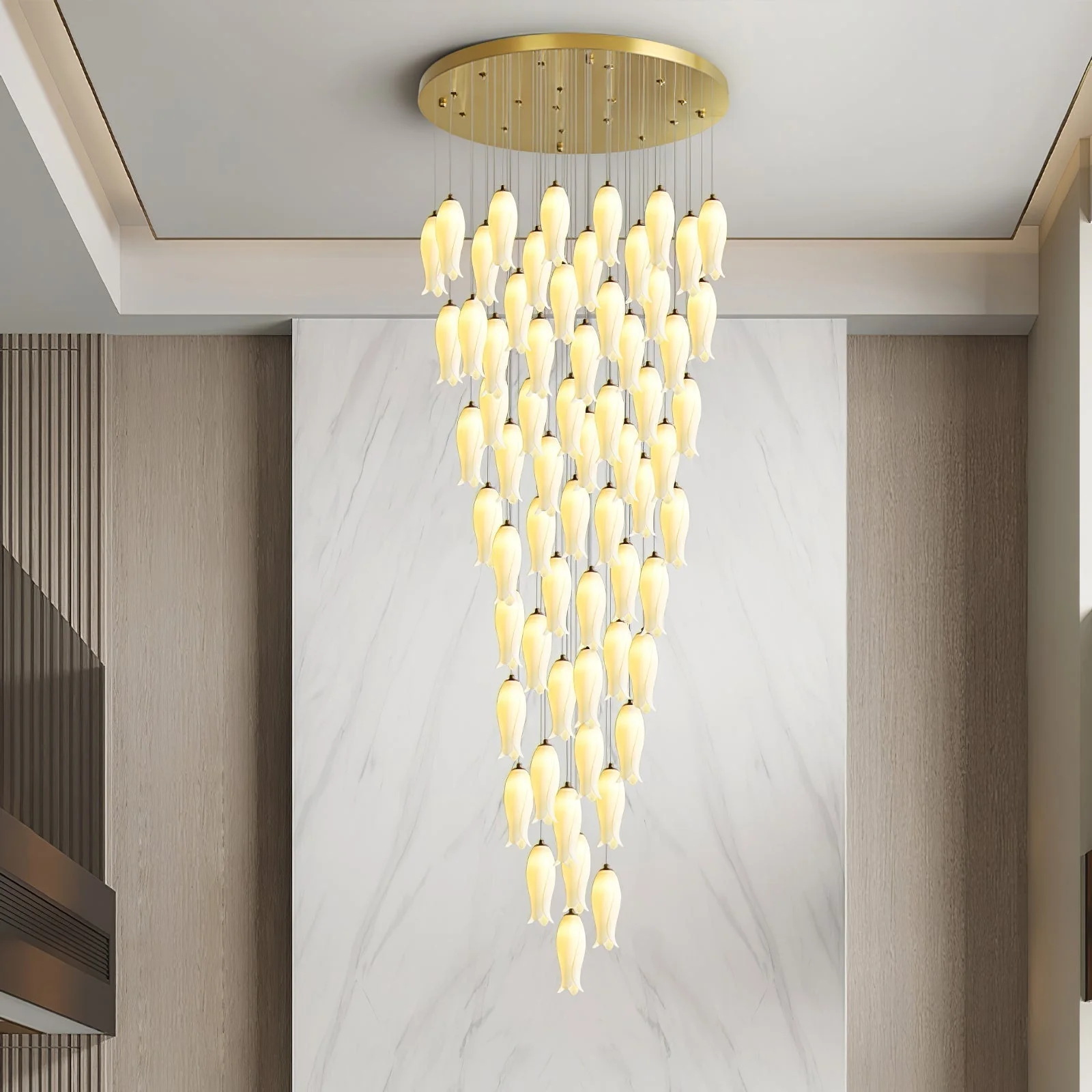 Sylirion Alabaster Brass Chandelier - Image 40