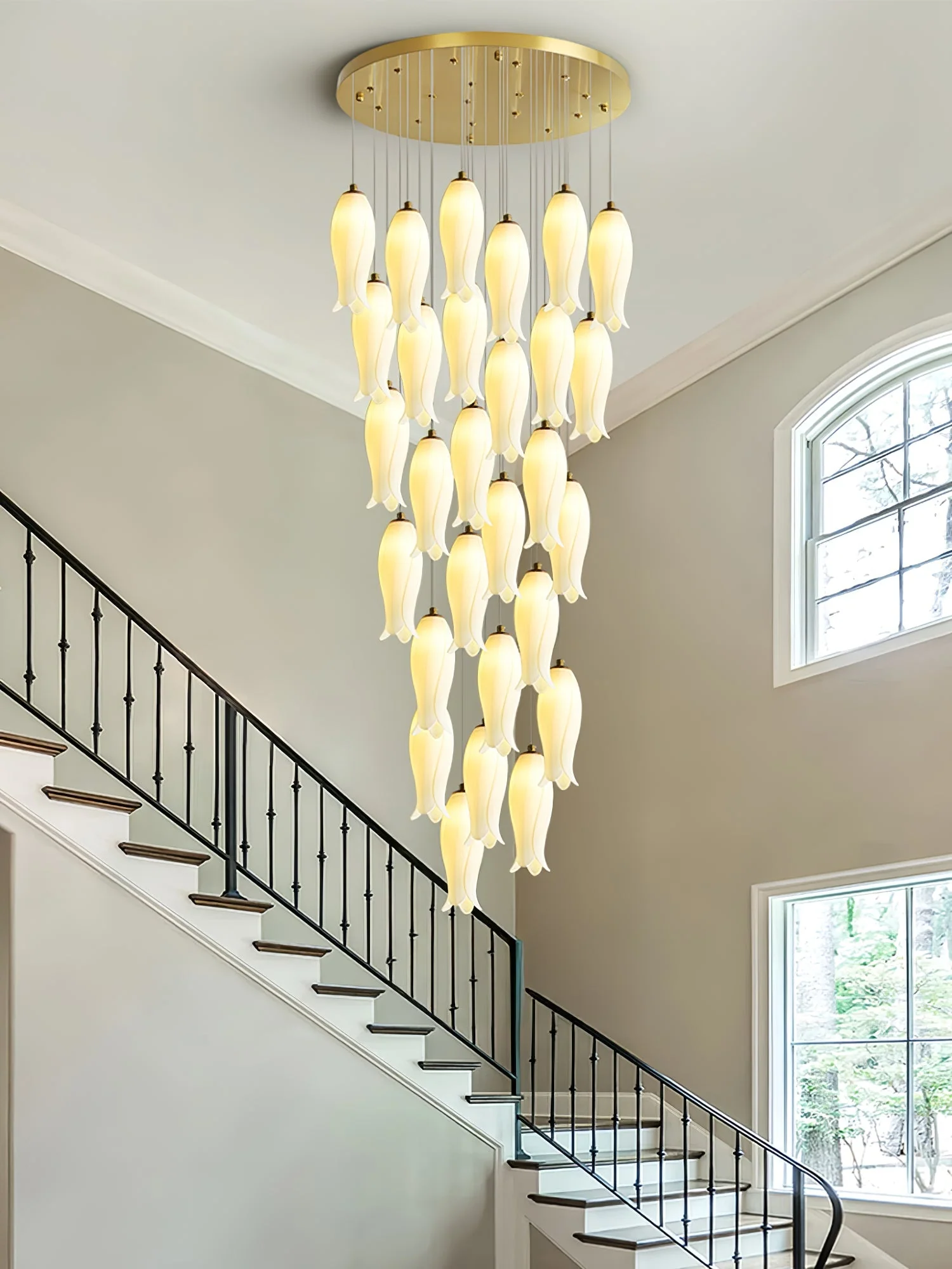 Sylirion Alabaster Brass Chandelier - Image 45