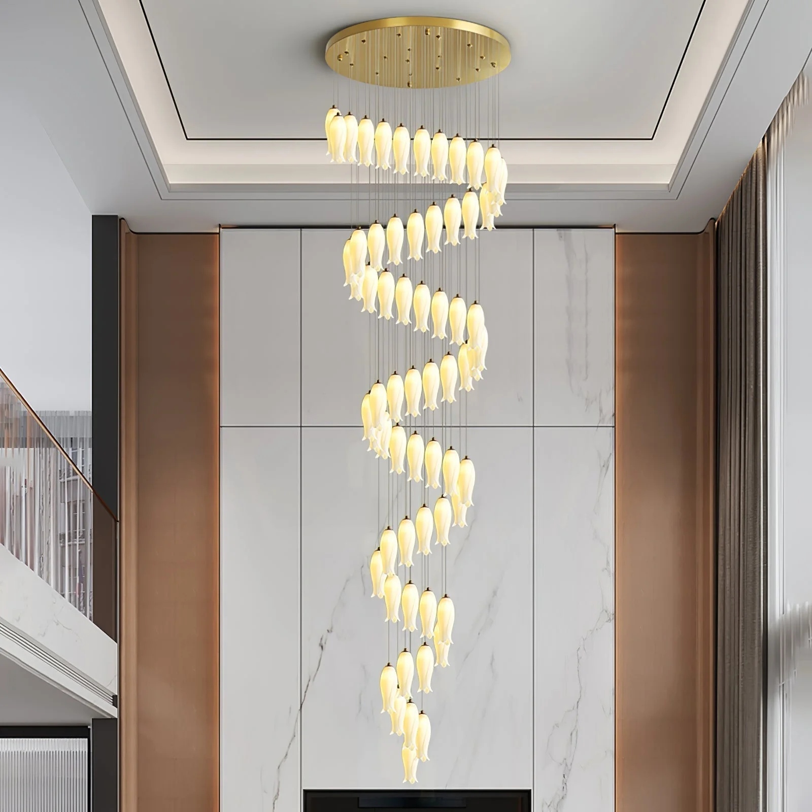 Sylirion Alabaster Brass Chandelier - Image 49