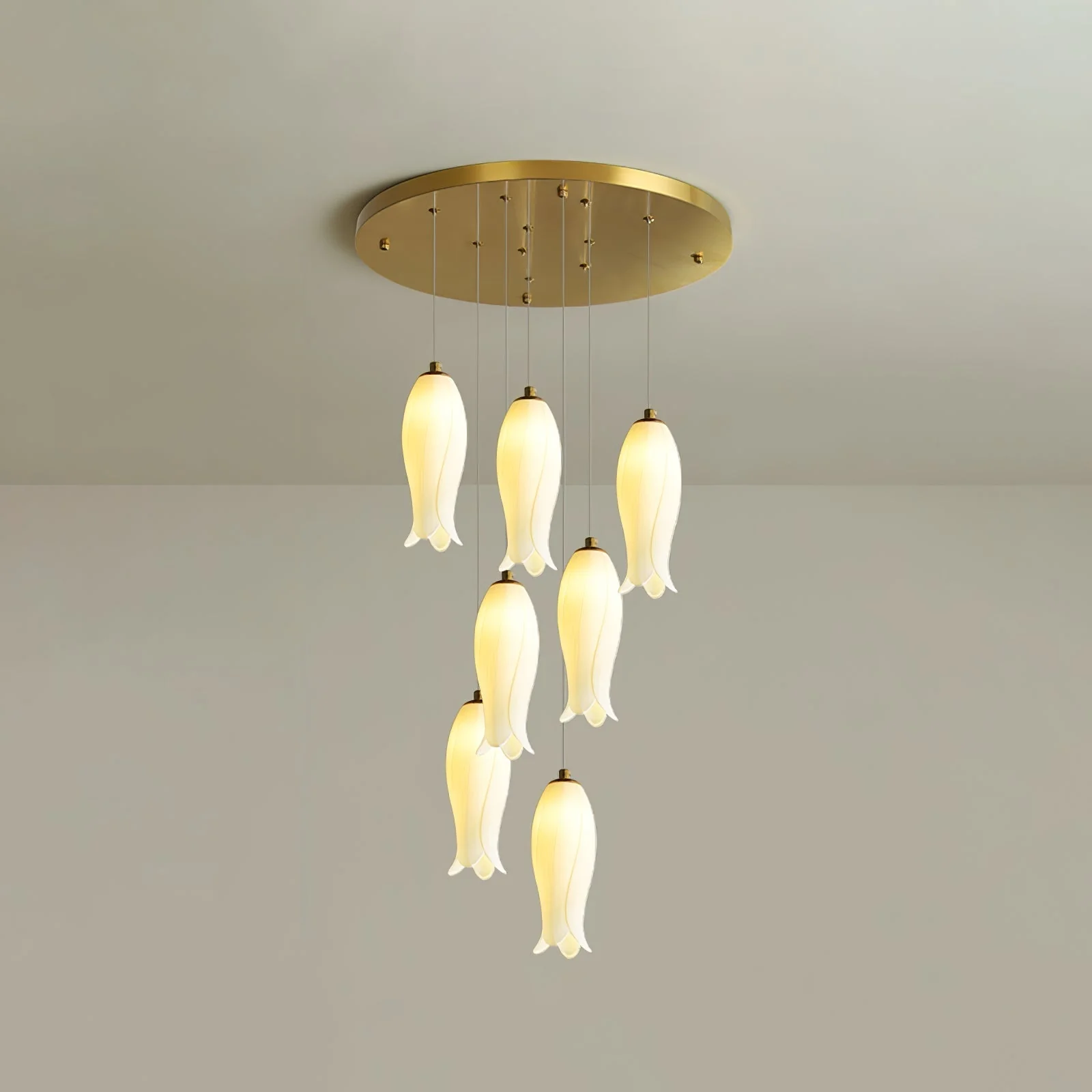 Sylirion Alabaster Brass Chandelier - Image 8