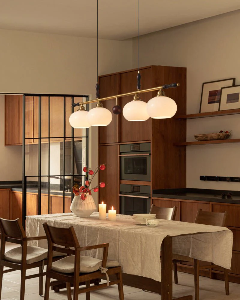 Sylvara Premium Elegance Traditional Wood Glass Pendant Lamp - Image 10
