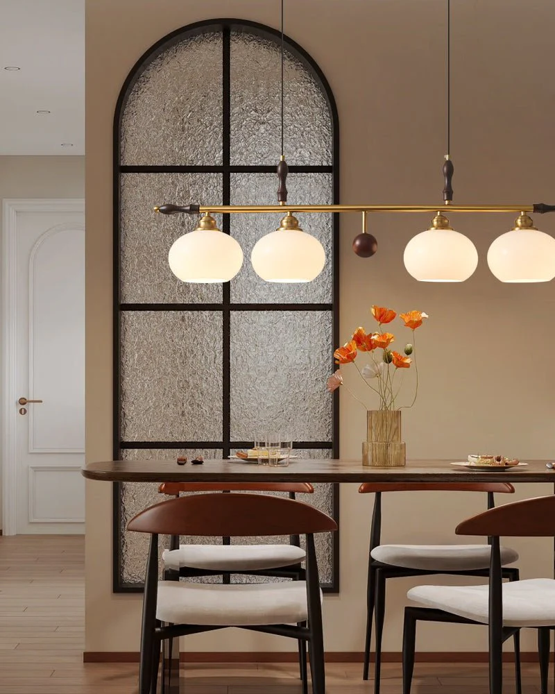 Sylvara Premium Elegance Traditional Wood Glass Pendant Lamp - Image 11