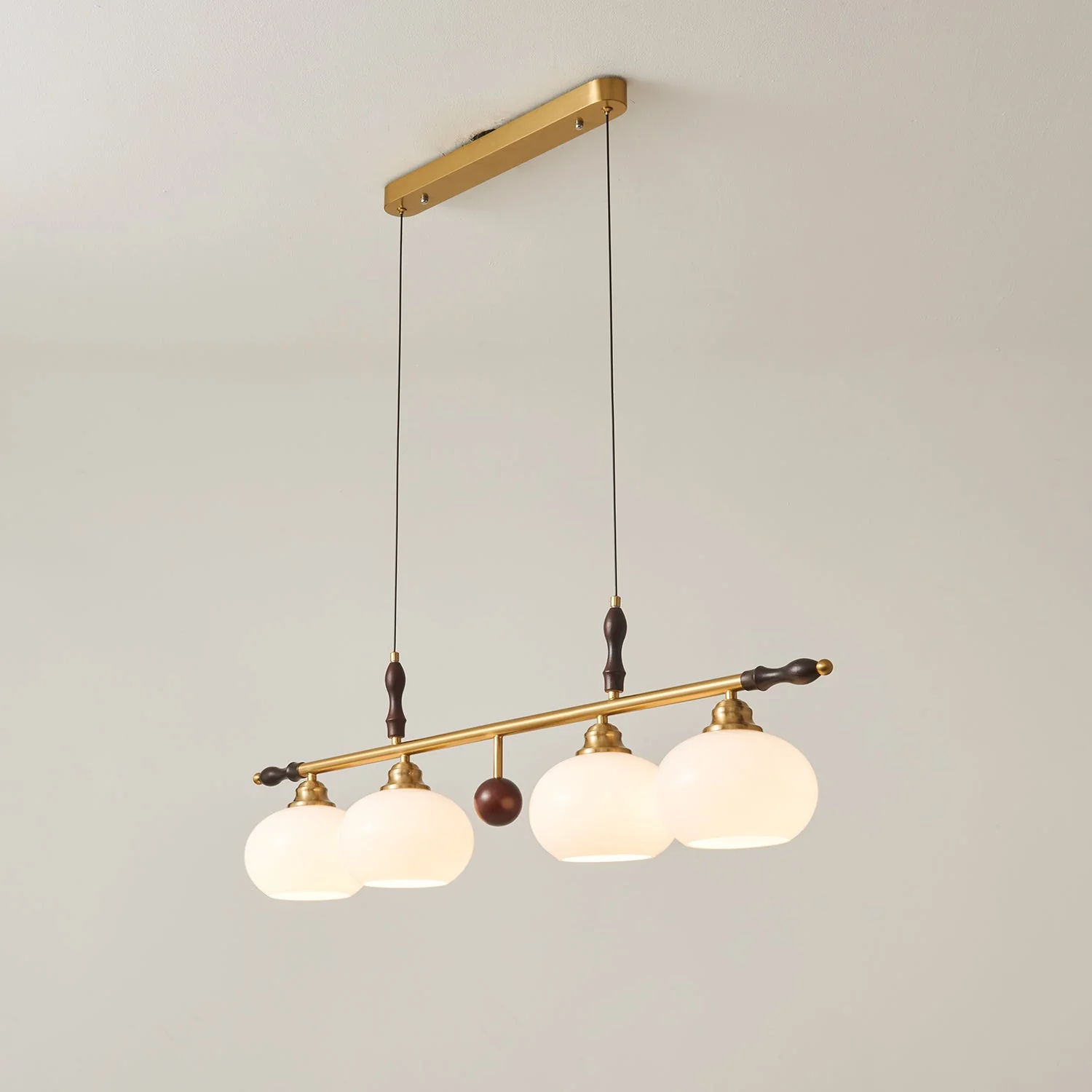 Sylvara Premium Elegance Traditional Wood Glass Pendant Lamp - Image 15