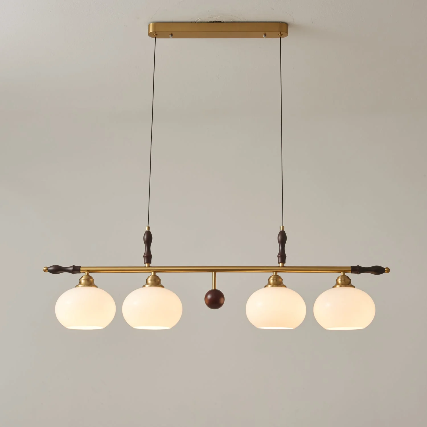 Sylvara Premium Elegance Traditional Wood Glass Pendant Lamp - Image 4