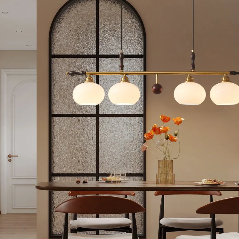 Sylvara Premium Elegance Traditional Wood Glass Pendant Lamp - Image 8