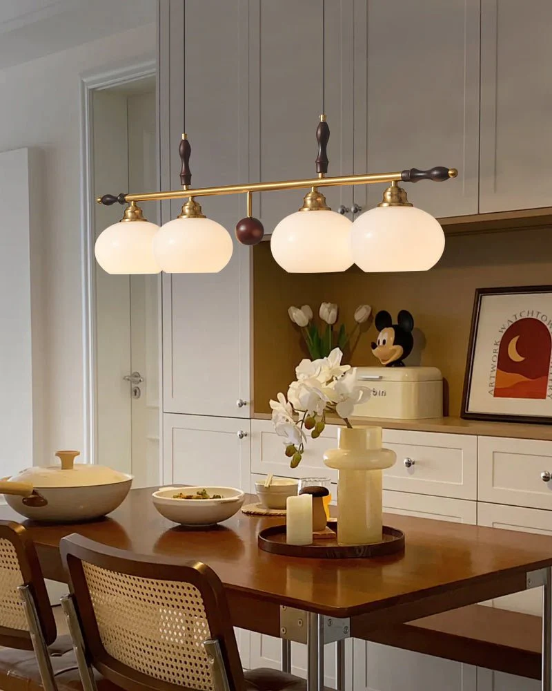 Sylvara Premium Elegance Traditional Wood Glass Pendant Lamp - Image 9