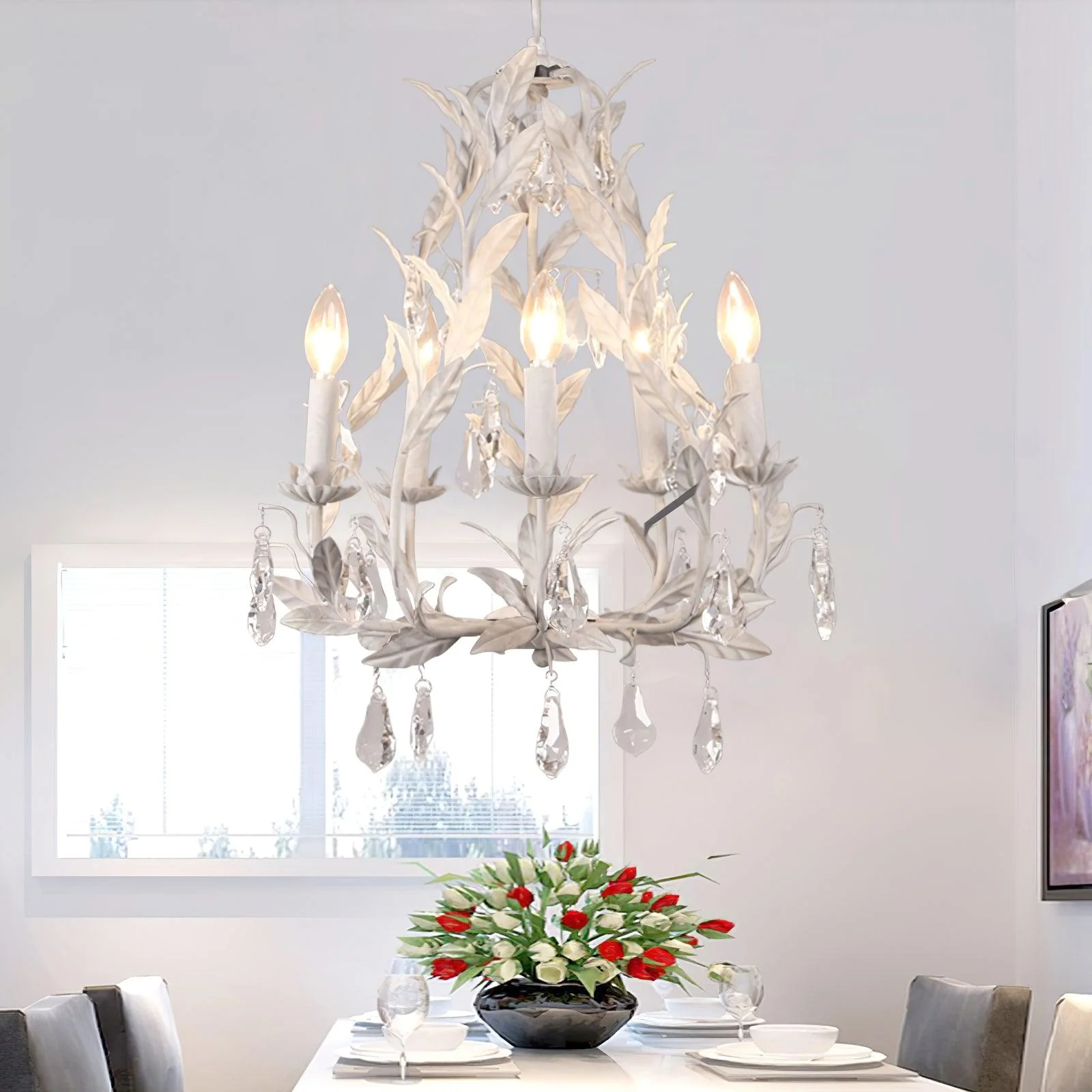 Sylvia Vintage Glass Chandelier - Image 15