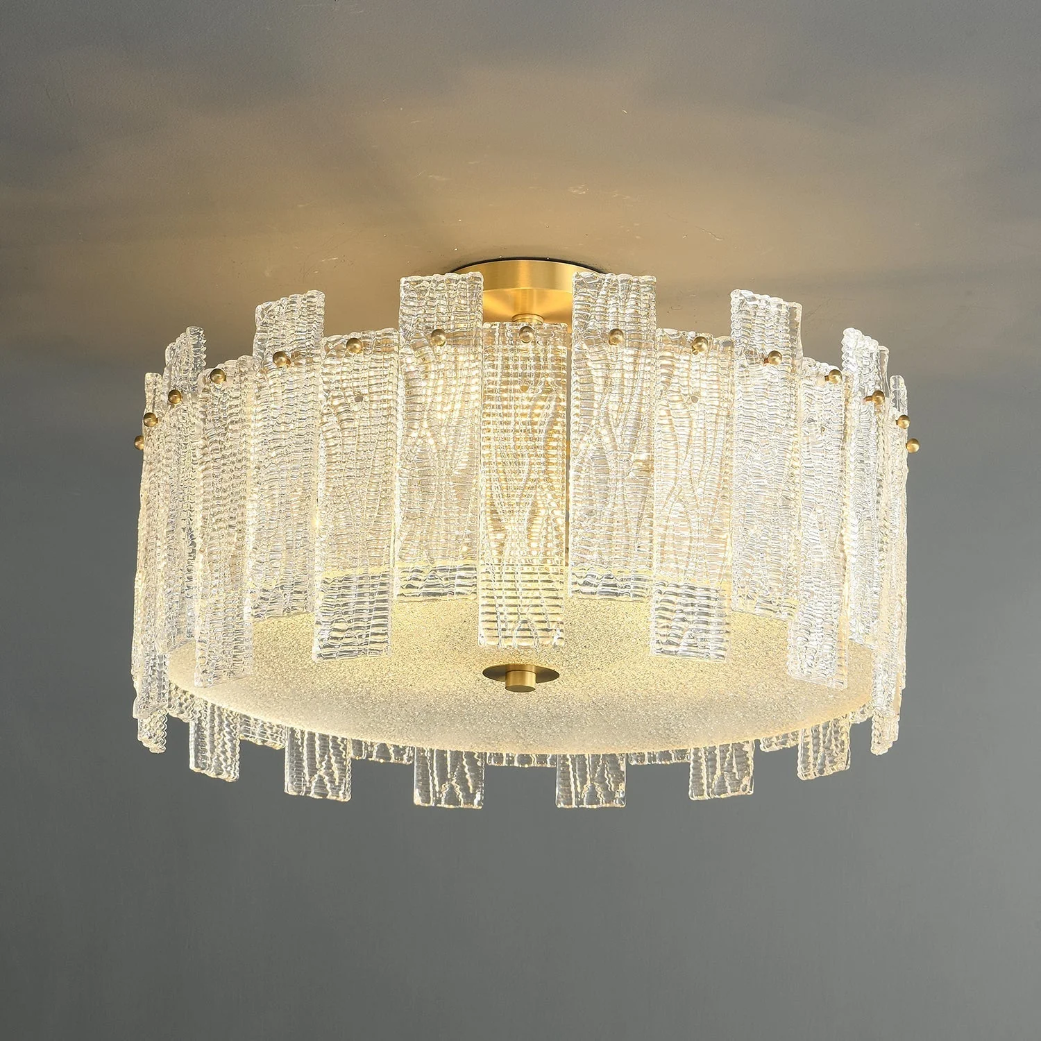 Symiror Postmodern Luxury Brass Glass Ceiling Light - Image 11