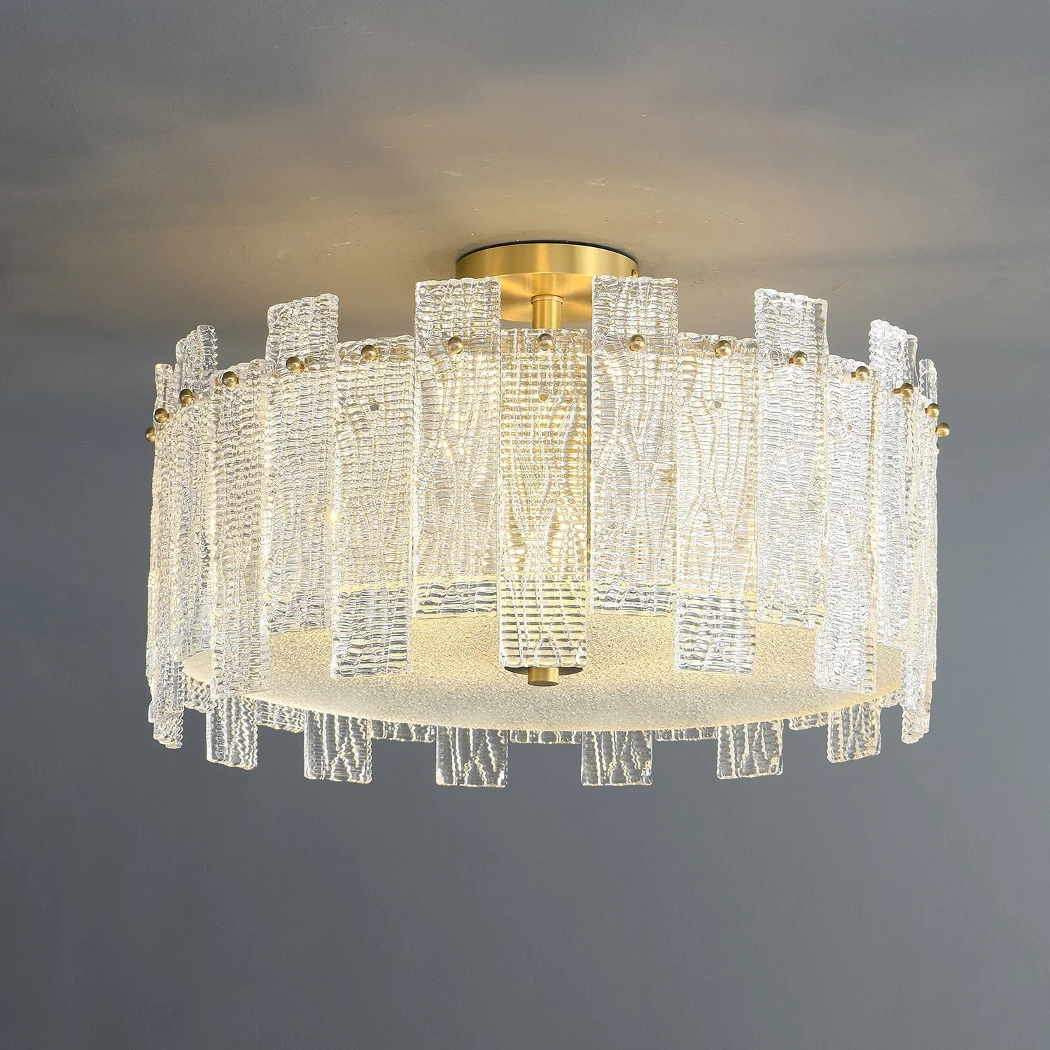 Symiror Postmodern Luxury Brass Glass Ceiling Light - Image 12