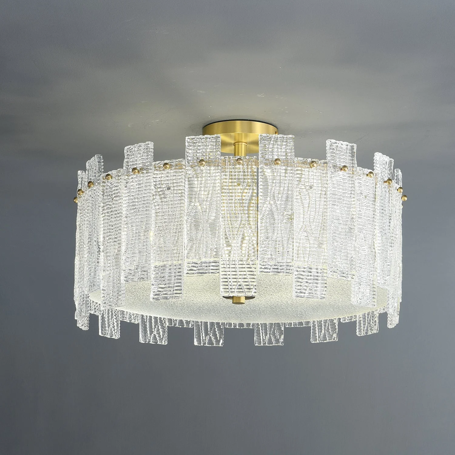 Symiror Postmodern Luxury Brass Glass Ceiling Light - Image 13