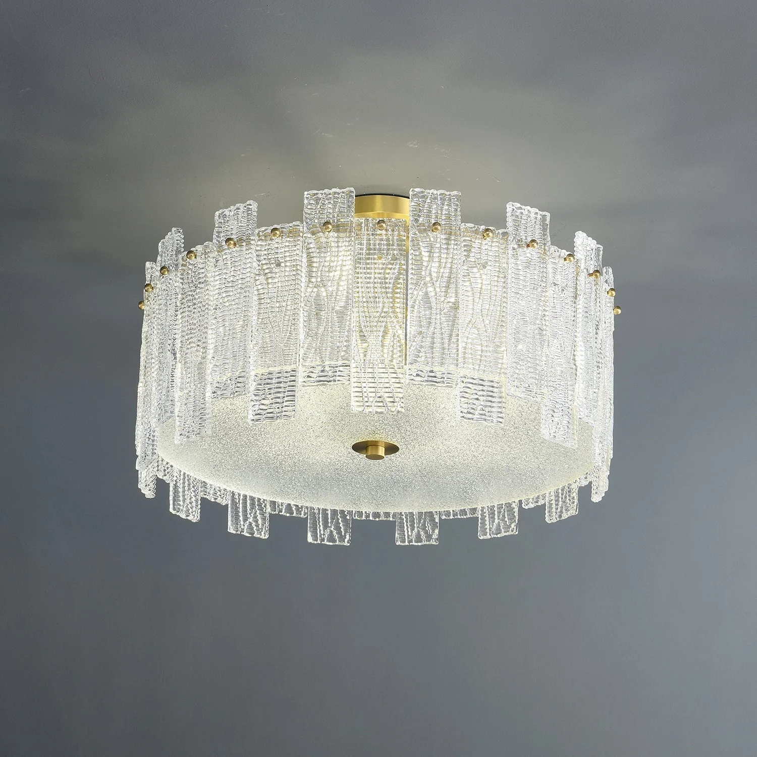 Symiror Postmodern Luxury Brass Glass Ceiling Light - Image 3