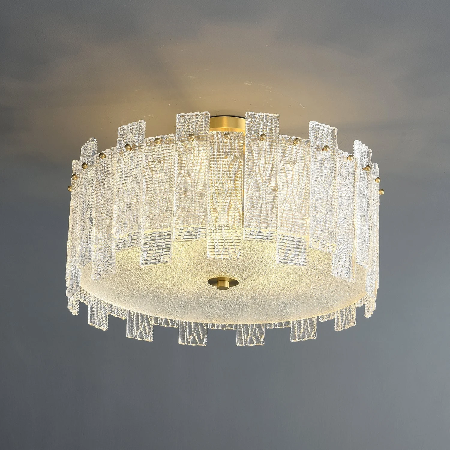 Symiror Postmodern Luxury Brass Glass Ceiling Light - Image 4