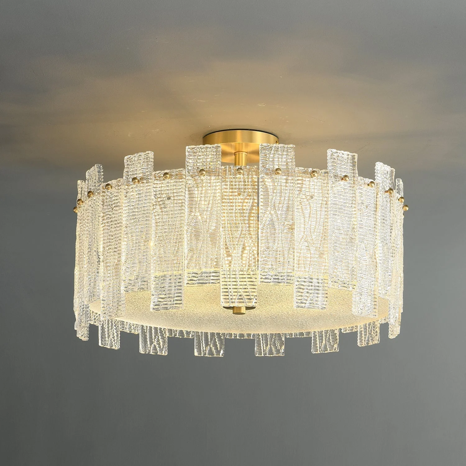 Symiror Postmodern Luxury Brass Glass Ceiling Light - Image 6