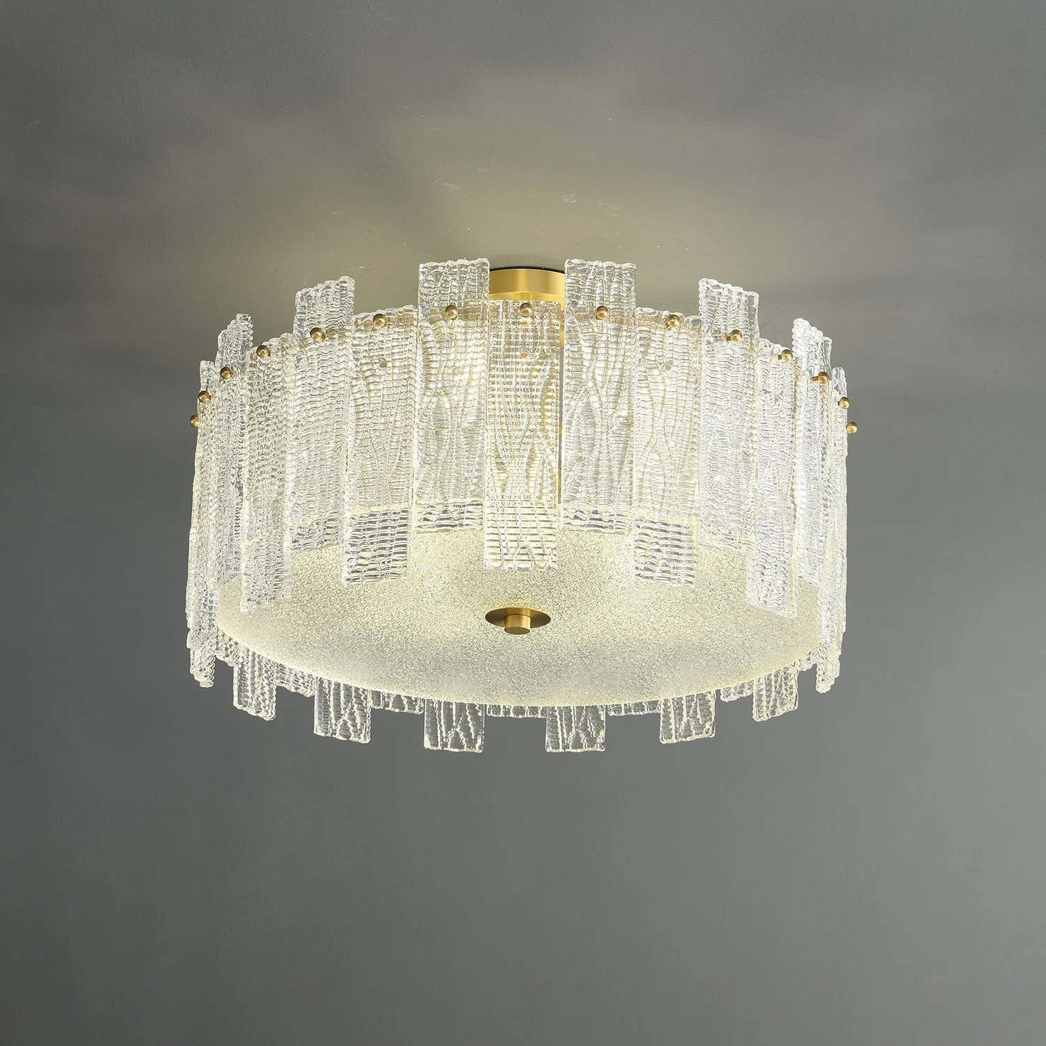 Symiror Postmodern Luxury Brass Glass Ceiling Light - Image 7