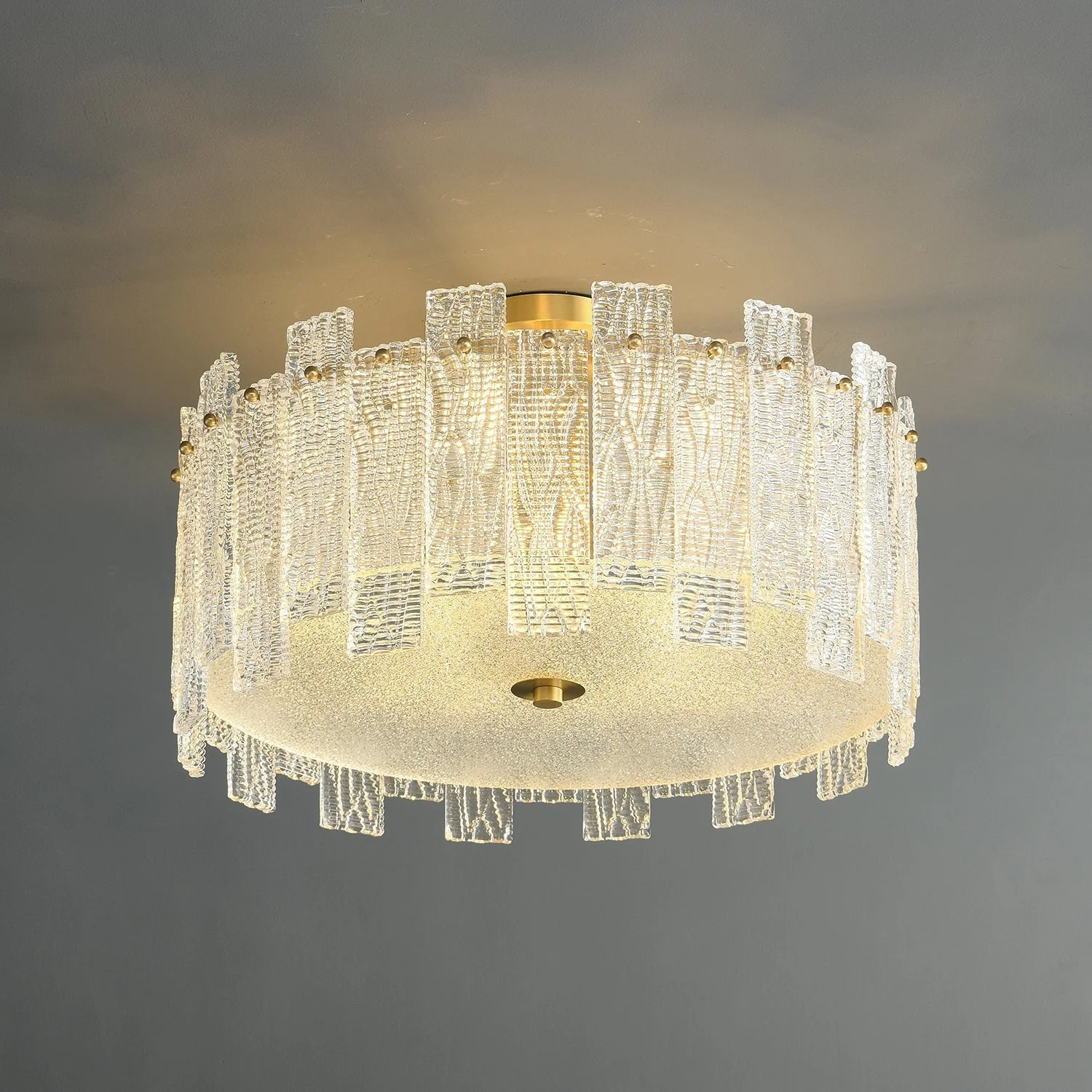 Symiror Postmodern Luxury Brass Glass Ceiling Light - Image 8