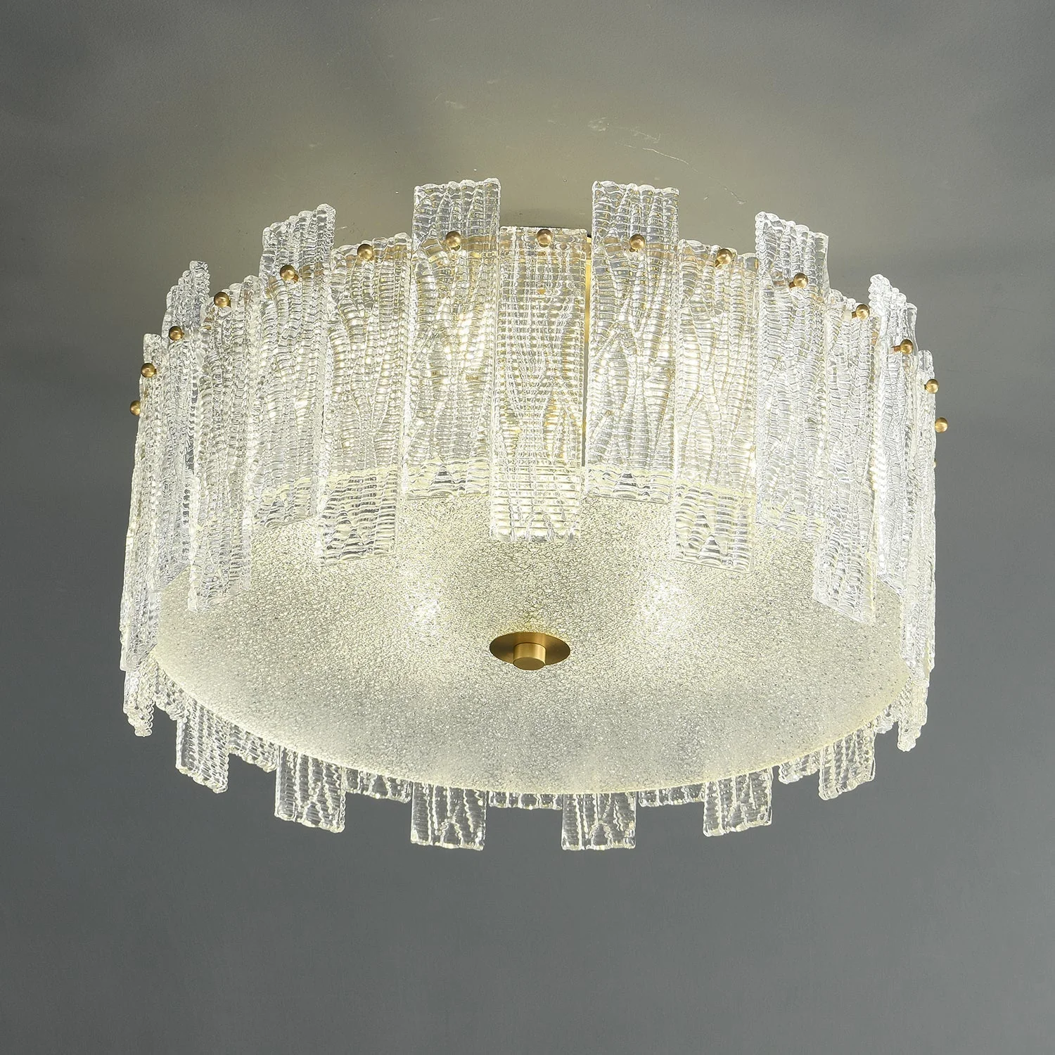 Symiror Postmodern Luxury Brass Glass Ceiling Light - Image 9