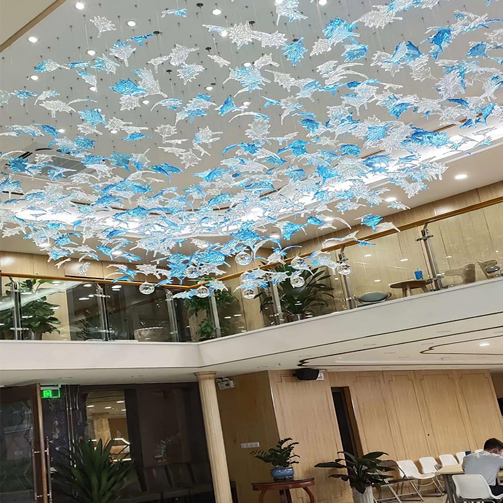 Syraean Multicolor Maple Leaf Crystal Chandelier - Image 10
