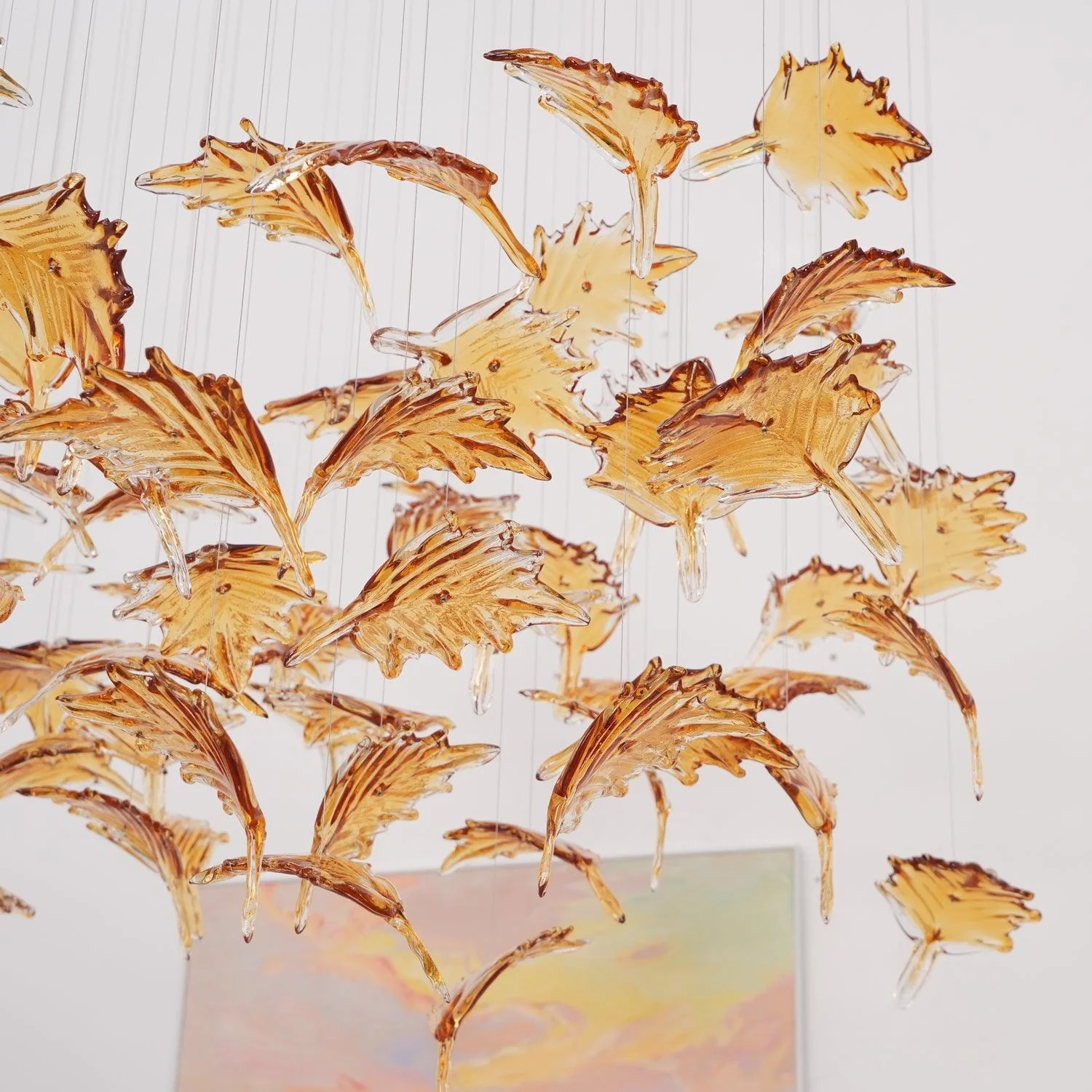 Syraean Multicolor Maple Leaf Crystal Chandelier - Image 12