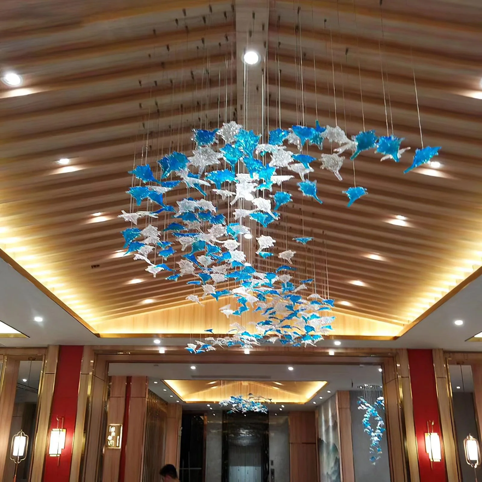 Syraean Multicolor Maple Leaf Crystal Chandelier - Image 14