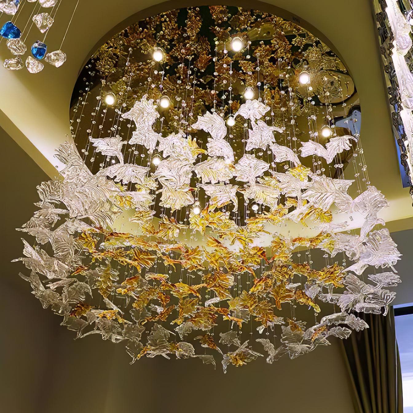 Syraean Multicolor Maple Leaf Crystal Chandelier - Image 16