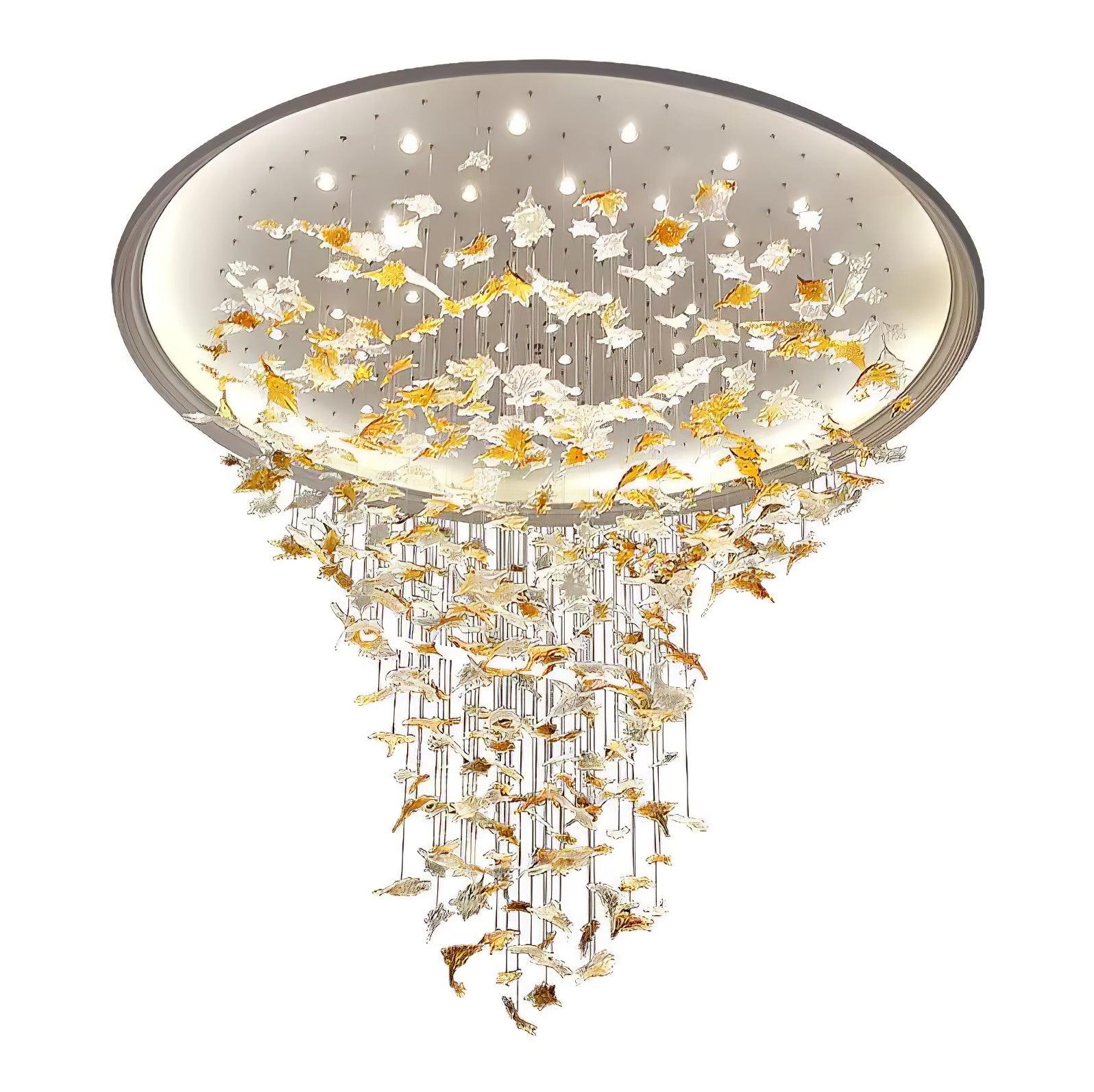 Syraean Multicolor Maple Leaf Crystal Chandelier - Image 2