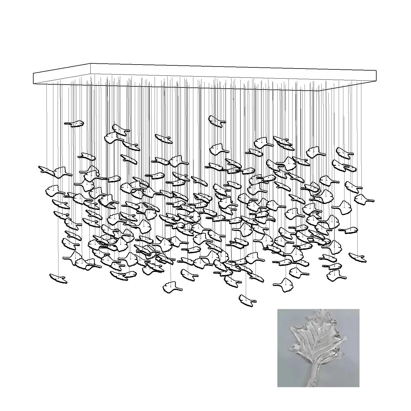 Syraean Multicolor Maple Leaf Crystal Chandelier - Image 22