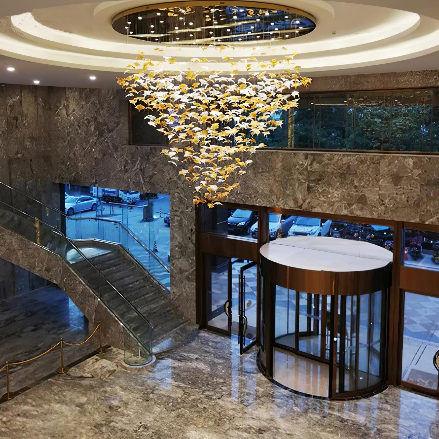 Syraean Multicolor Maple Leaf Crystal Chandelier - Image 3