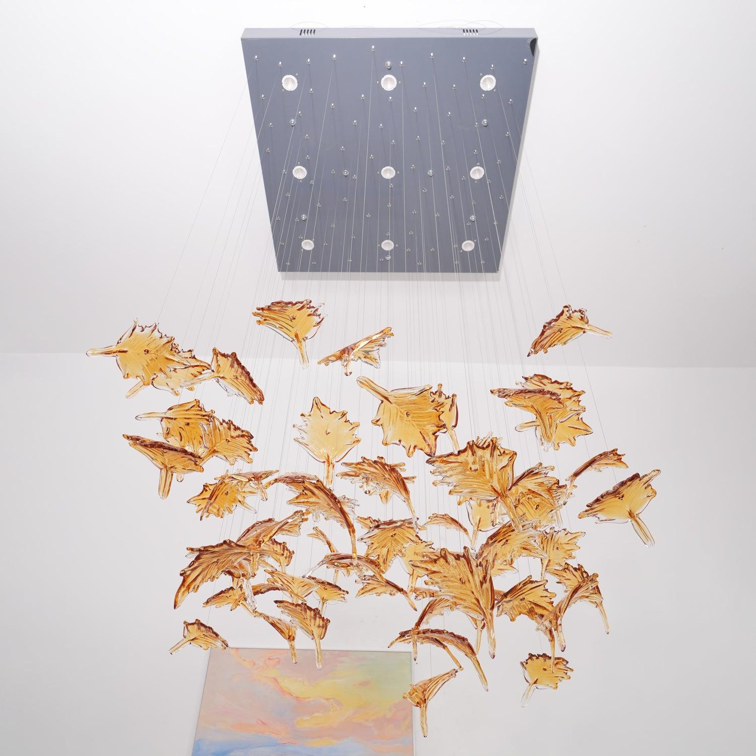 Syraean Multicolor Maple Leaf Crystal Chandelier - Image 37