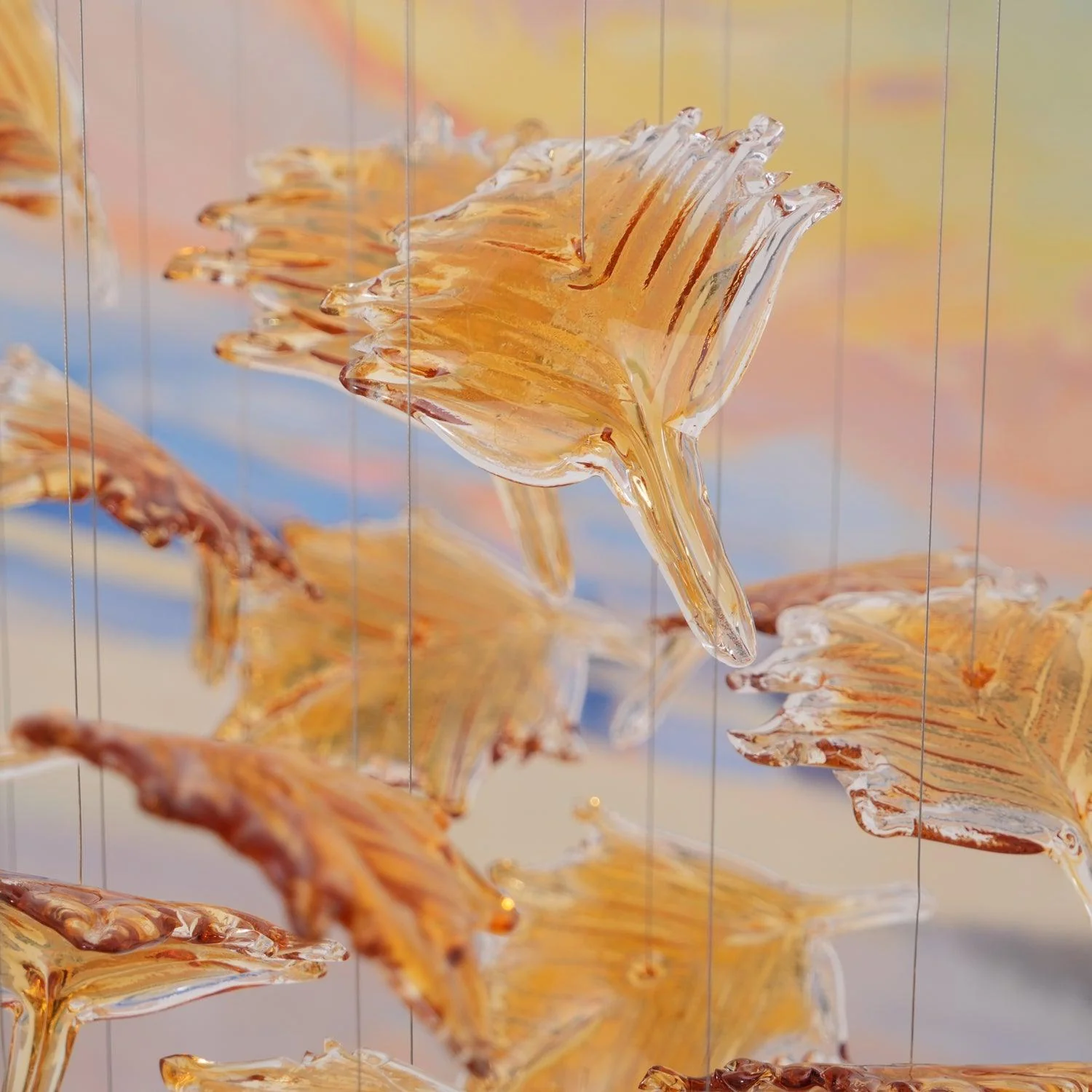 Syraean Multicolor Maple Leaf Crystal Chandelier - Image 39